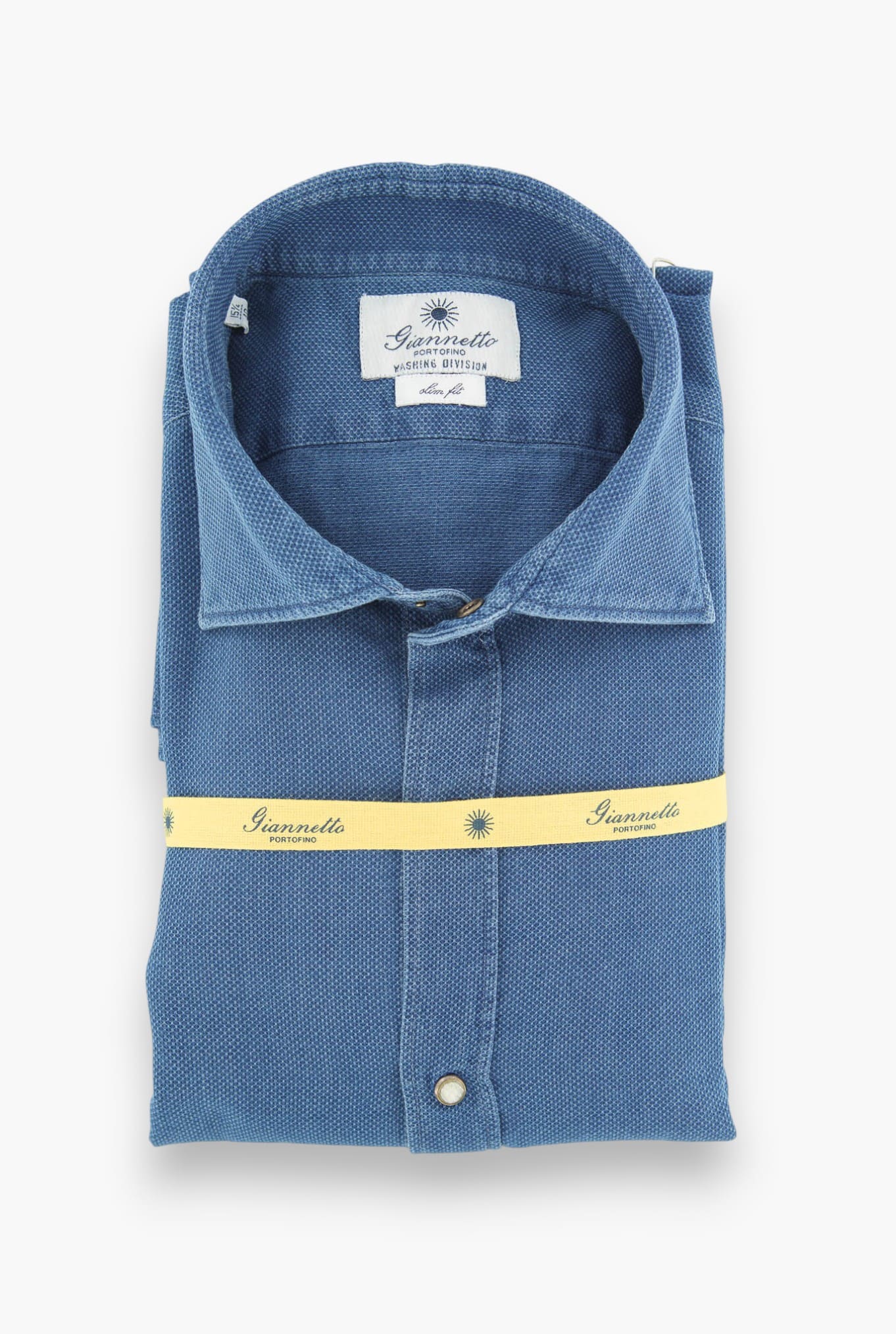 GIANNETTO PORTOFINO Camicia Denim Washed Nido D'Ape