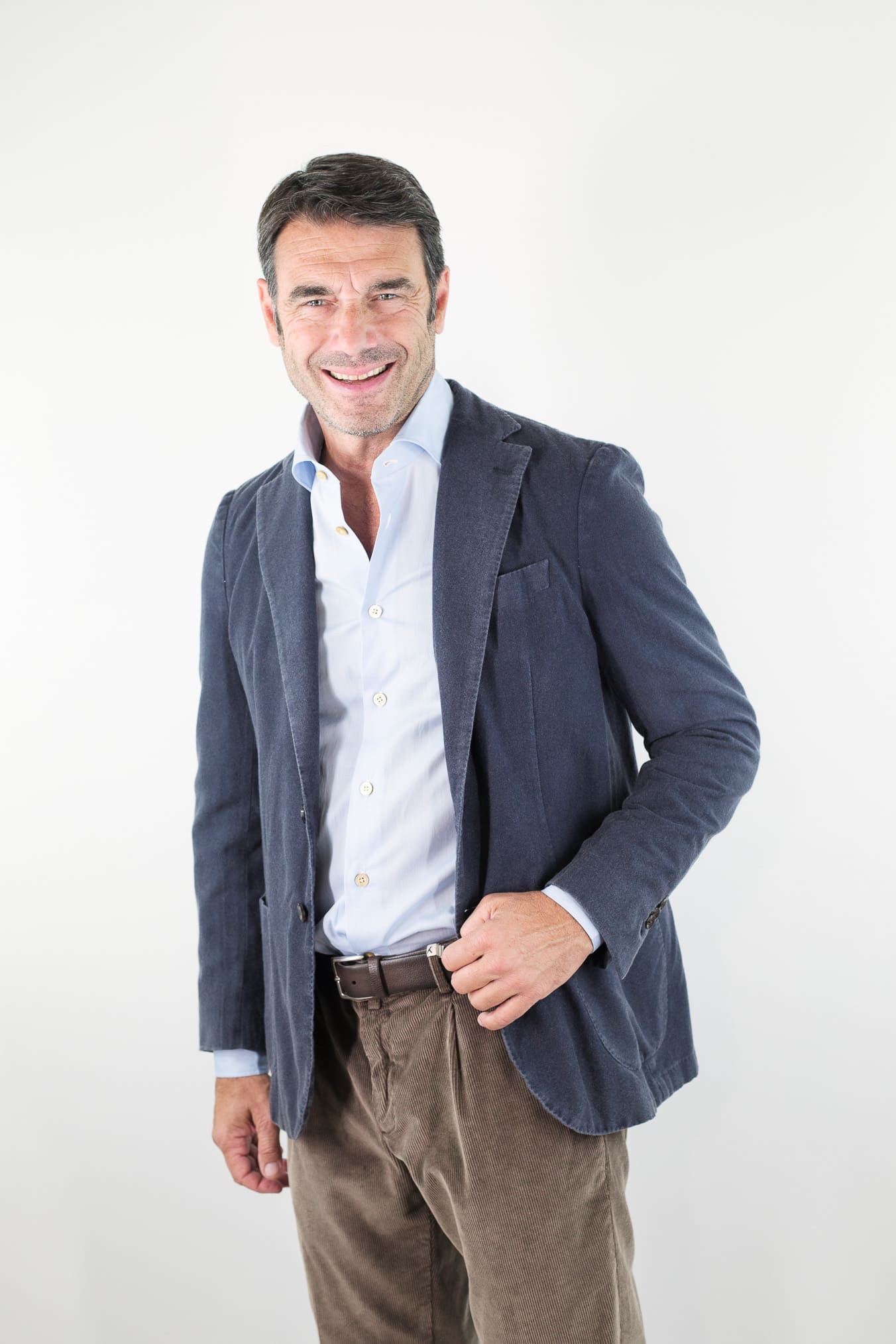 GUARINO Giacca Cashmere Washed Blu