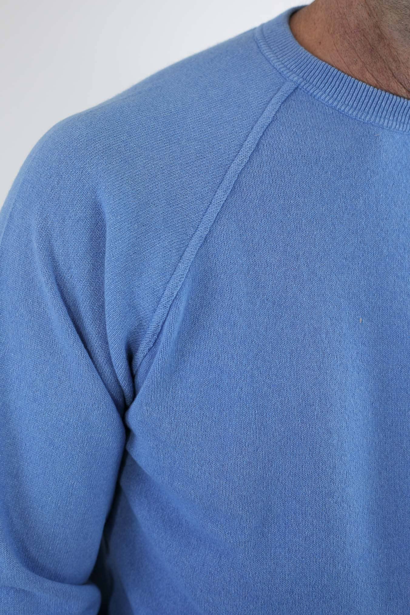 GUARINO Girocollo Raglan Cashmere Old Dyed Azzurro
