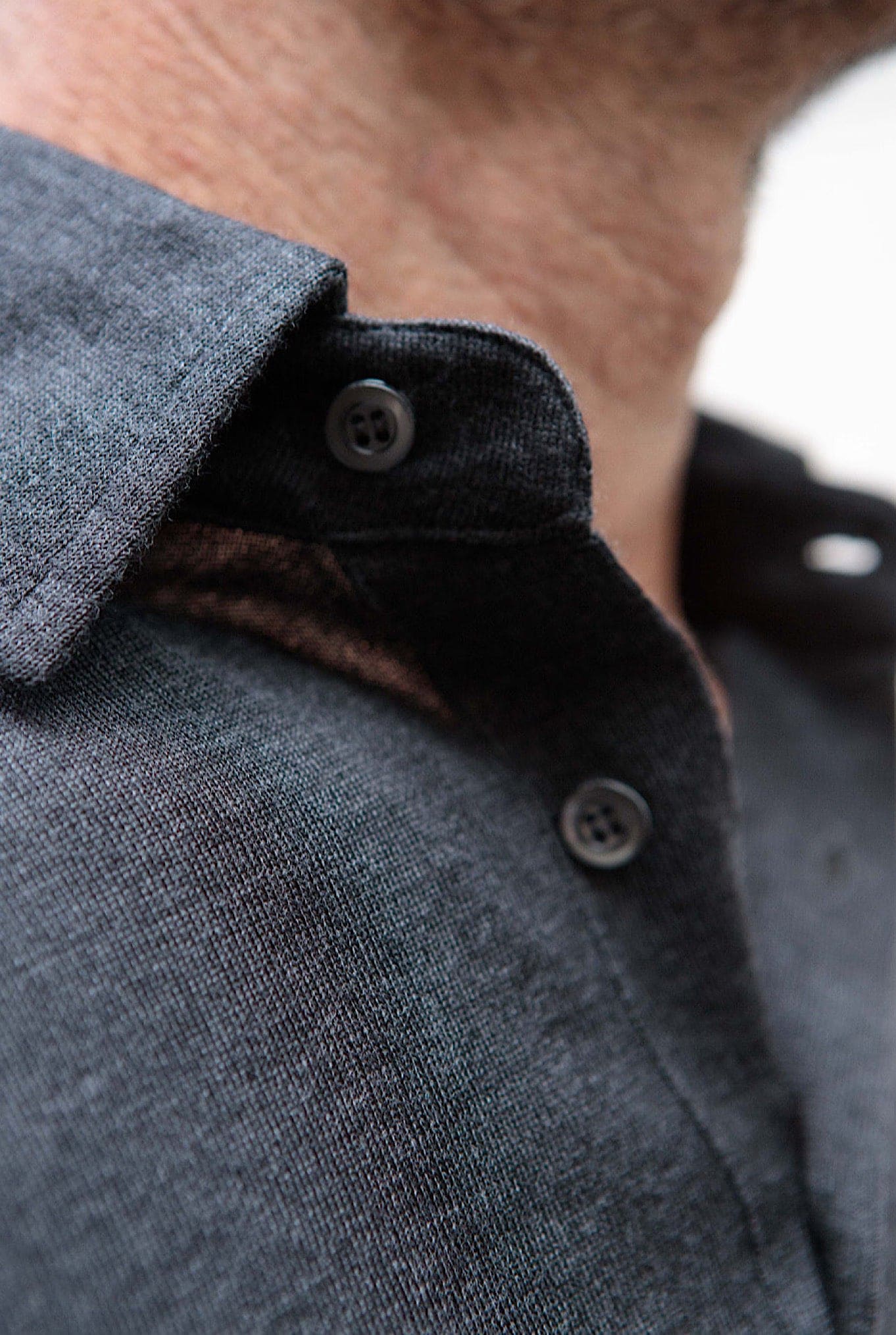 Polo Cashmere e Seta Manica Lunga Grigio Scuro - Guarino Store