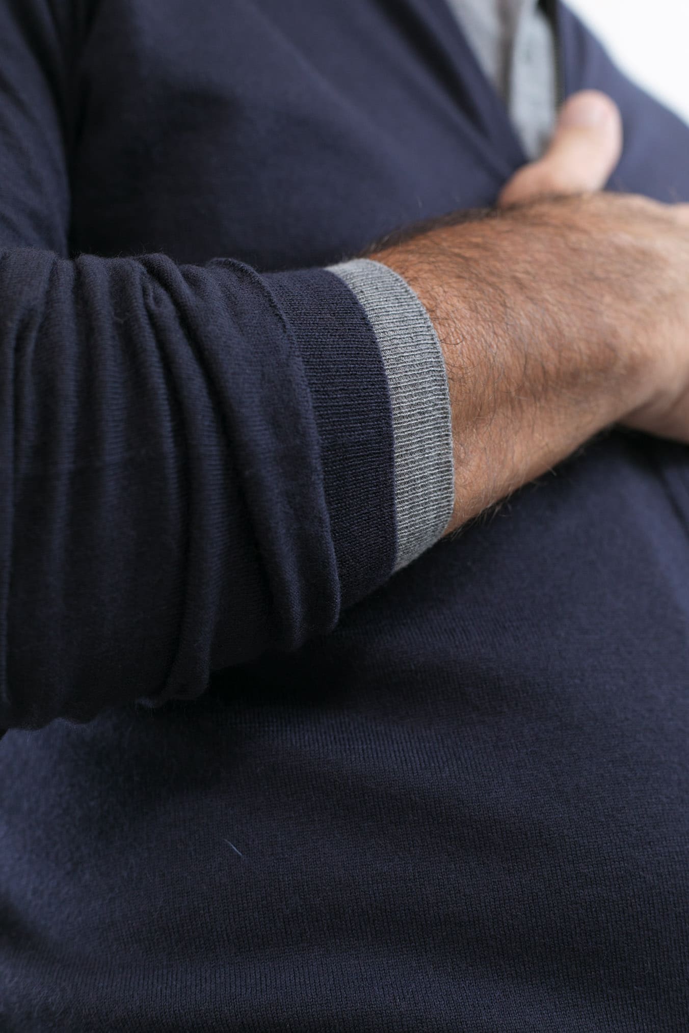 GUARINO Maglia Full Zip Cashlight Blu Scuro