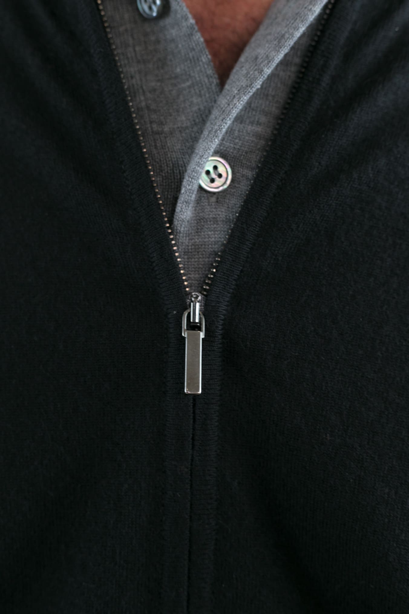 GUARINO Maglia Full Zip Cashlight Nero