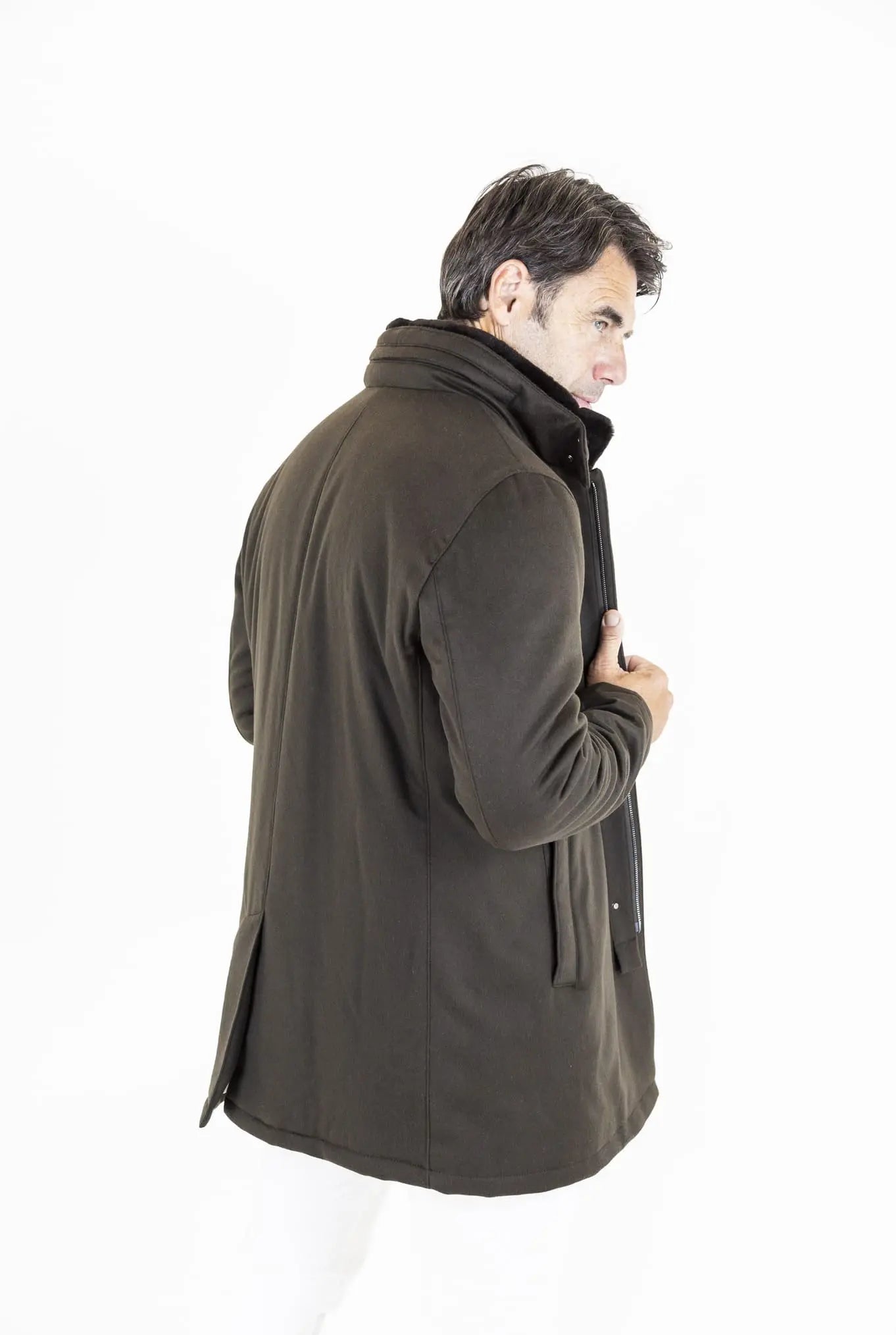 GUARINO Giaccone Cashmere Castorino Removibile Testa di Moro