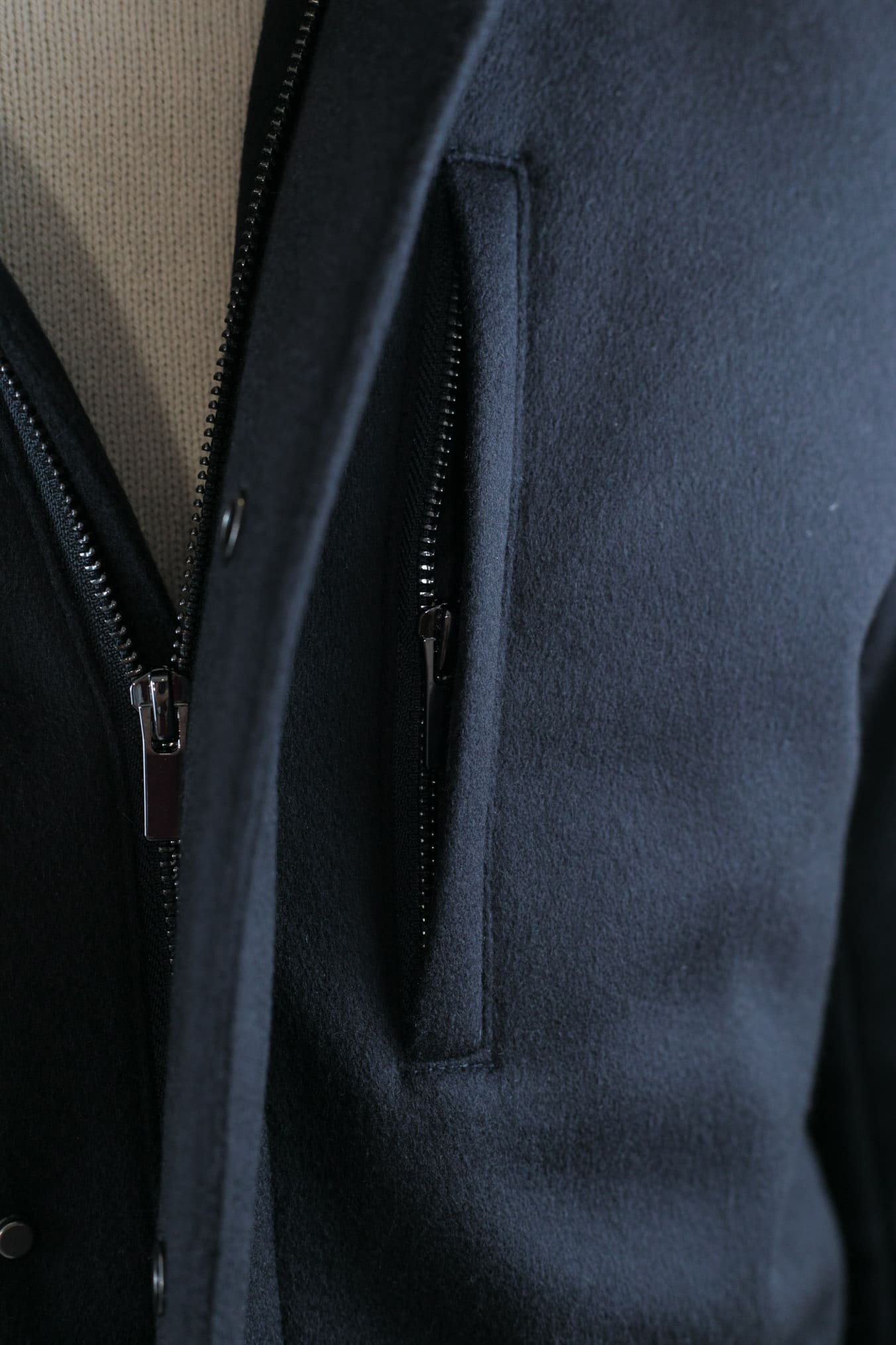 GUARINO Giaccone Cashmere Castorino Removibile Blu Scuro