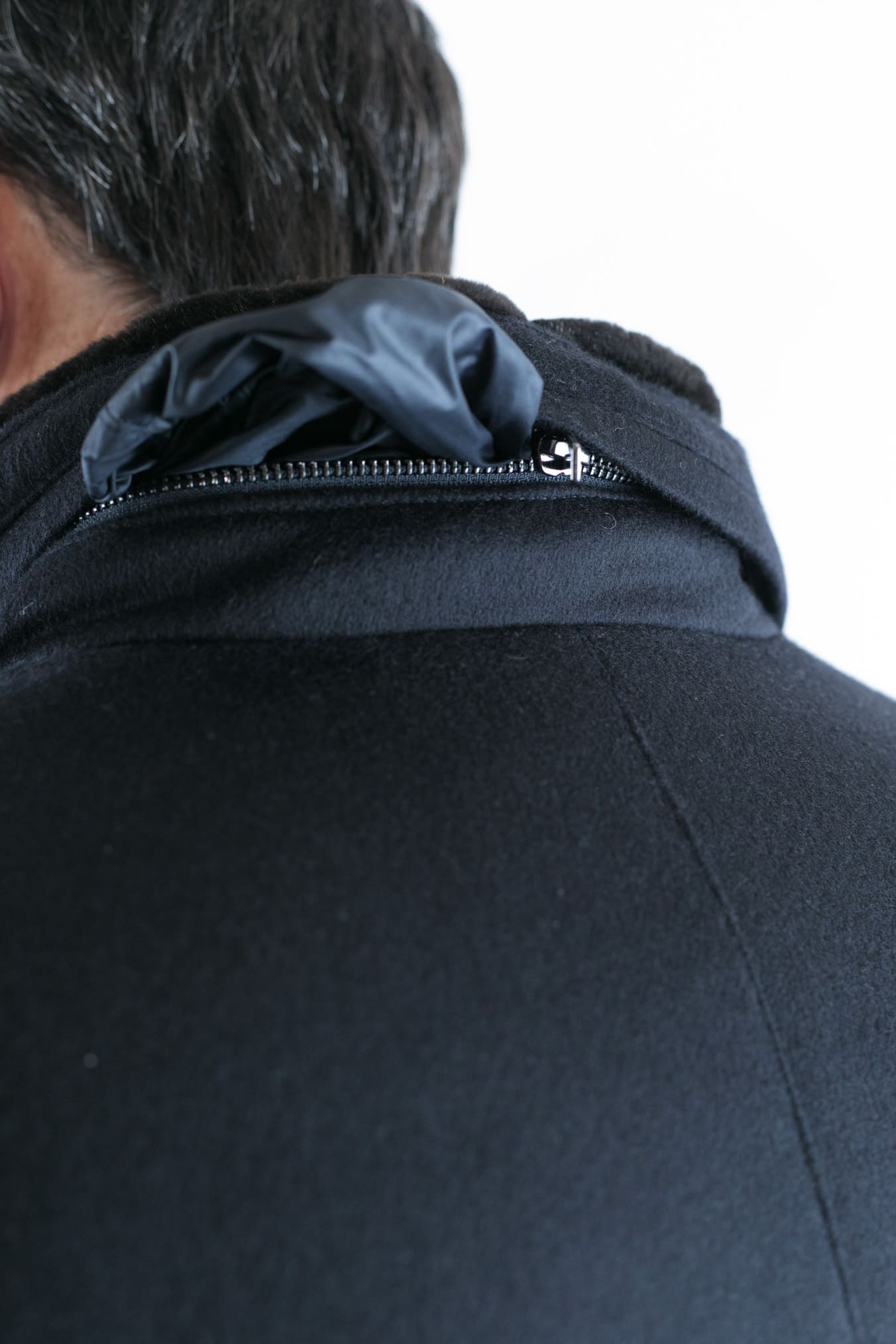 GUARINO Giaccone Cashmere Castorino Removibile Blu Scuro