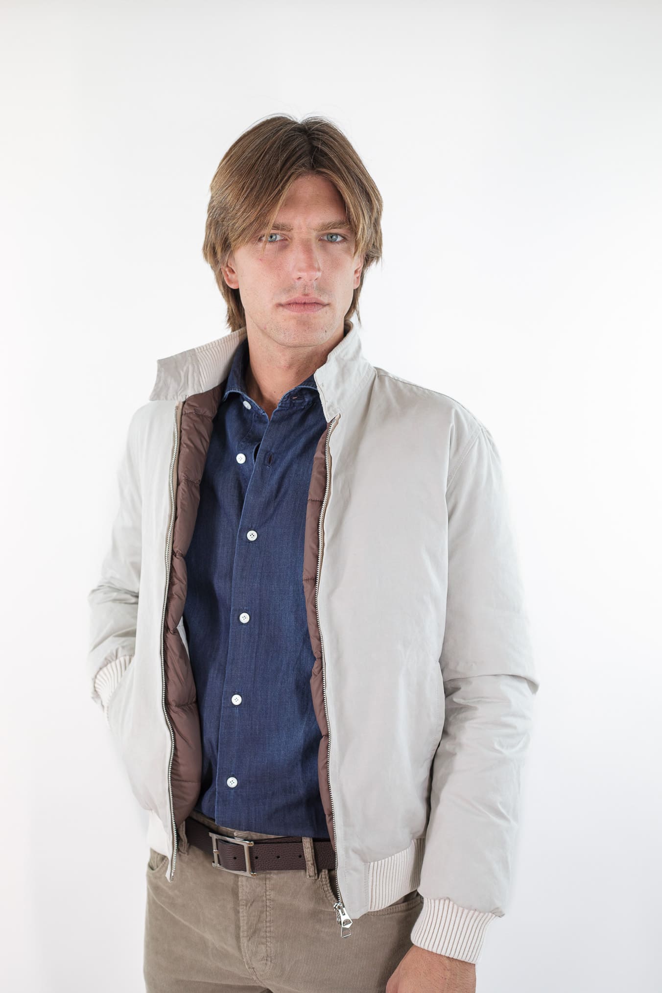 GUARINO Giubbino Cotone Water-repellent Beige Chiaro