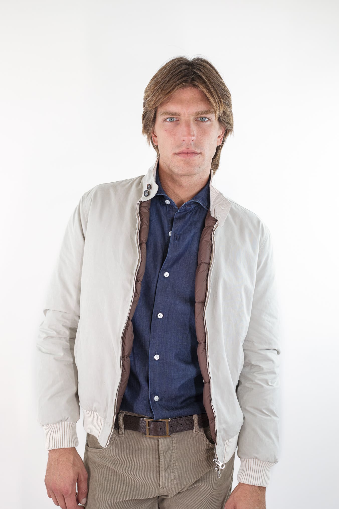 GUARINO Giubbino Cotone Water-repellent Beige Chiaro