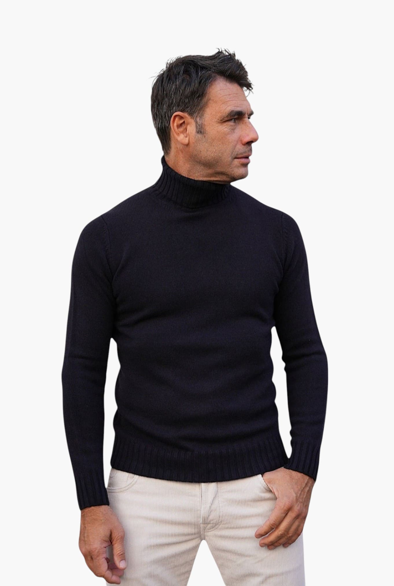 GUARINO Dolcevita Cashmere Corsehair Blu Navy