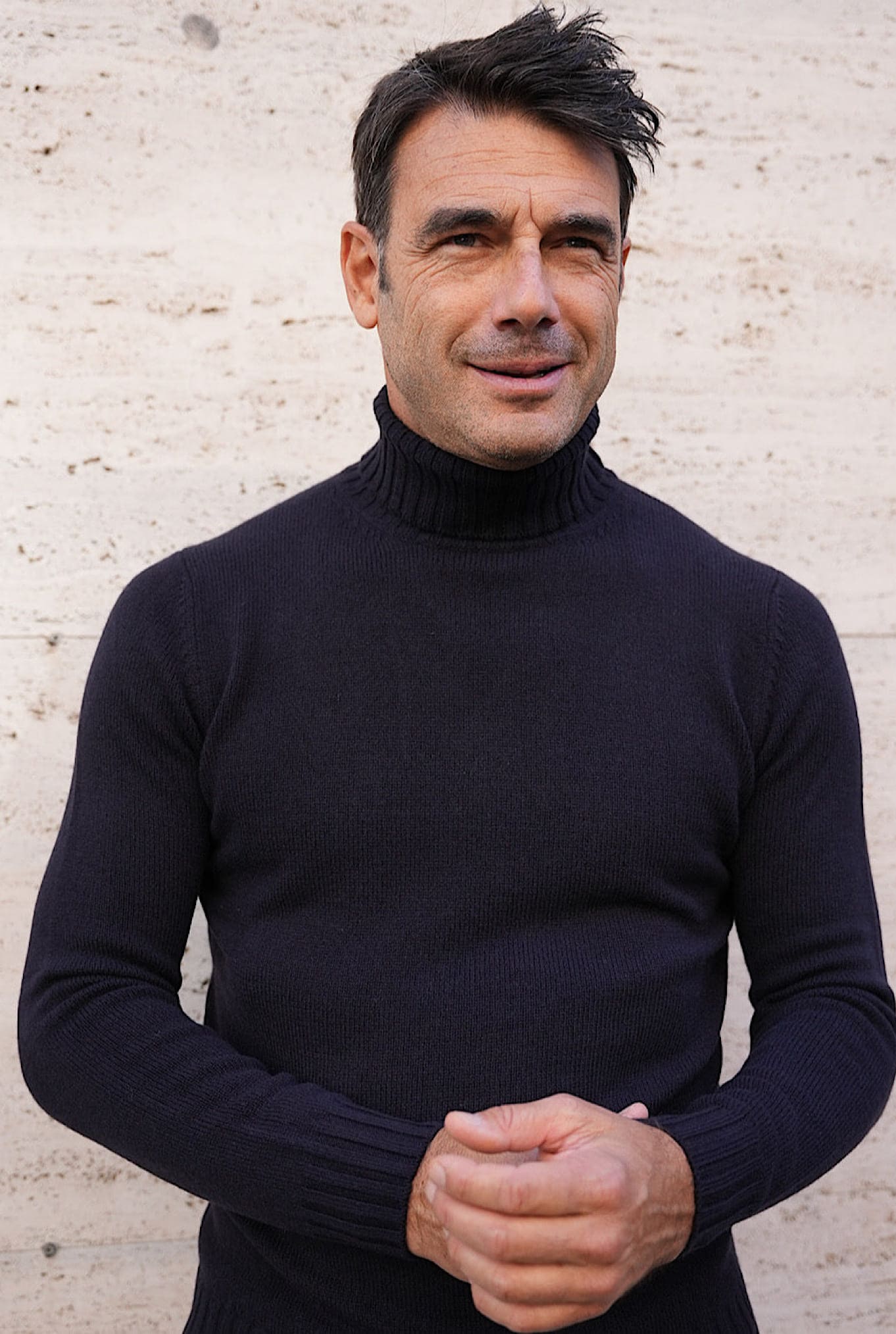 GUARINO Dolcevita Cashmere Corsehair Blu Navy