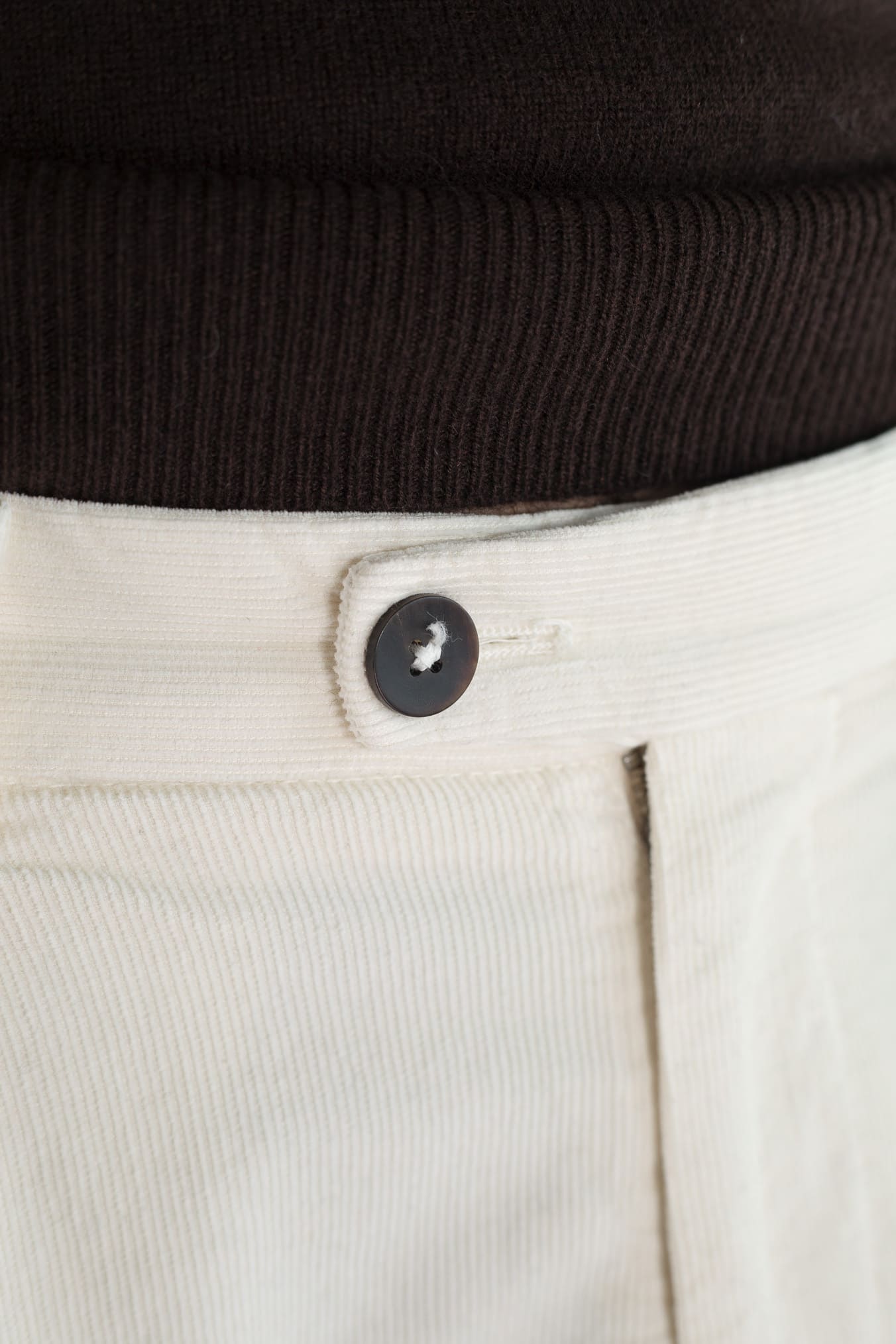 GUARINO Pantaloni Velluto Millerighe Bianco