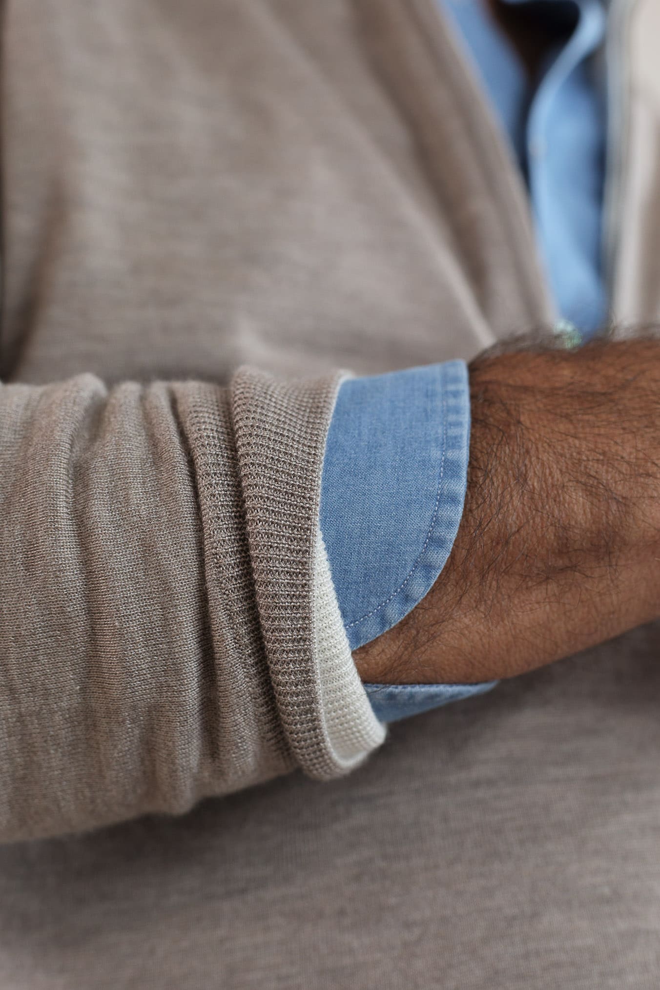 GUARINO Maglia Reversibile Full Zip Cashmere/Seta Beige/Bianco