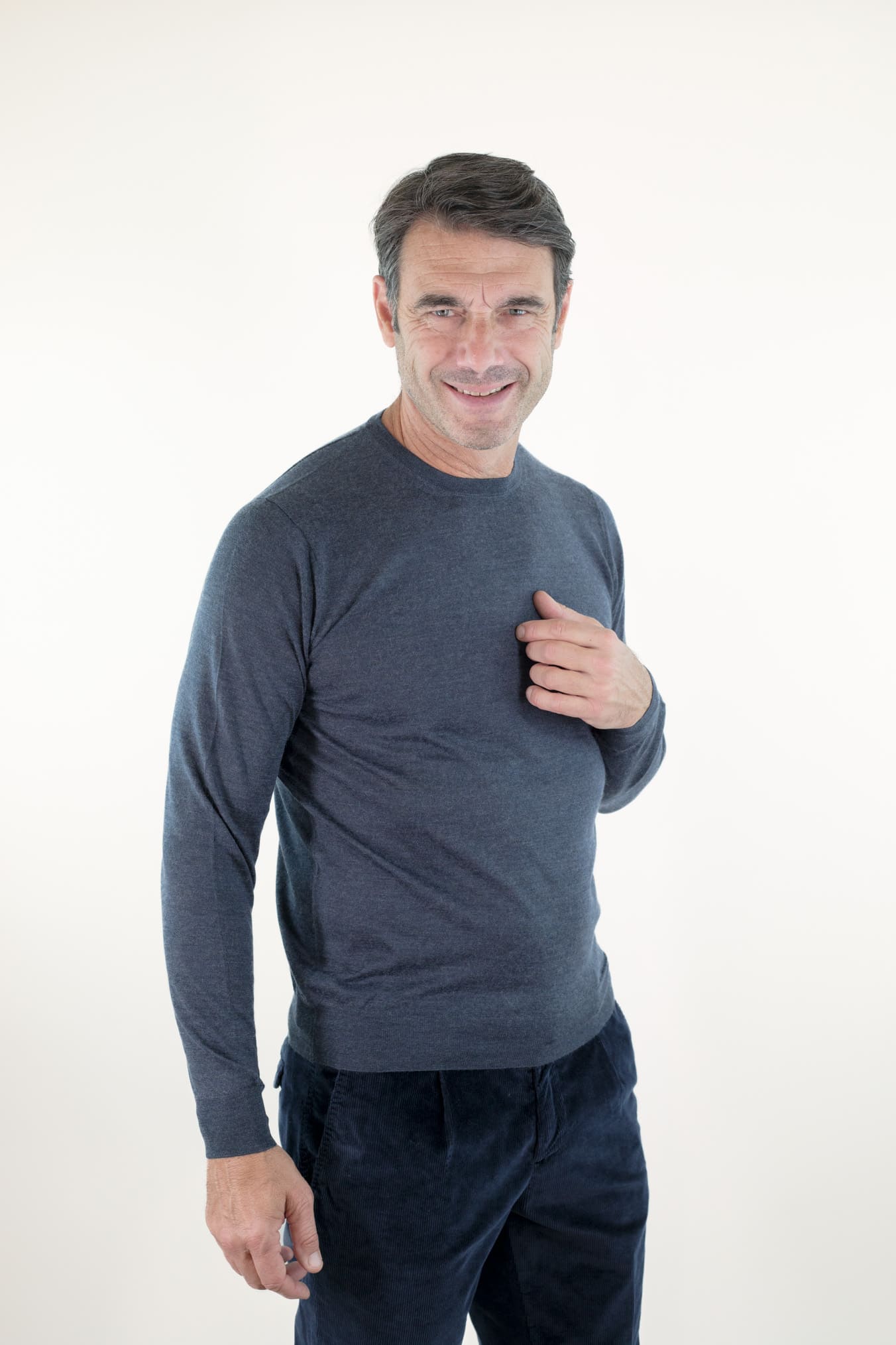 GUARINO Girocollo Cashmere Seta Superlight Blu Chiaro