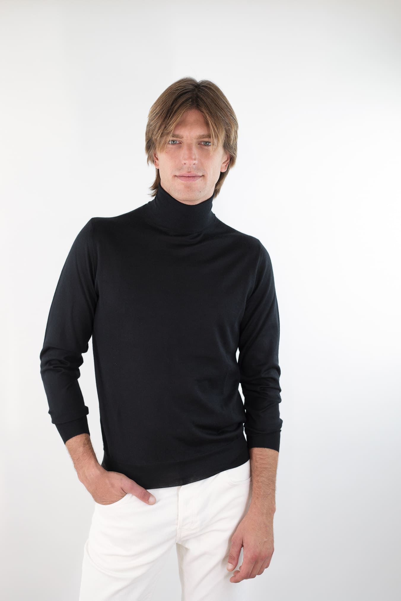 GUARINO Dolcevita Cashmere e Seta Superlight Nero