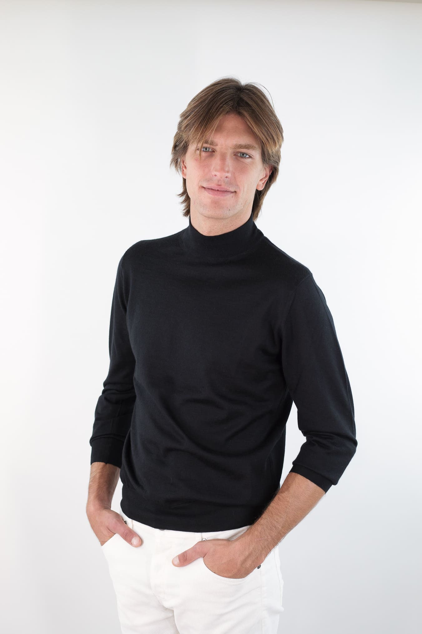 GUARINO Lupetto Cashmere e Seta Superlight Nero