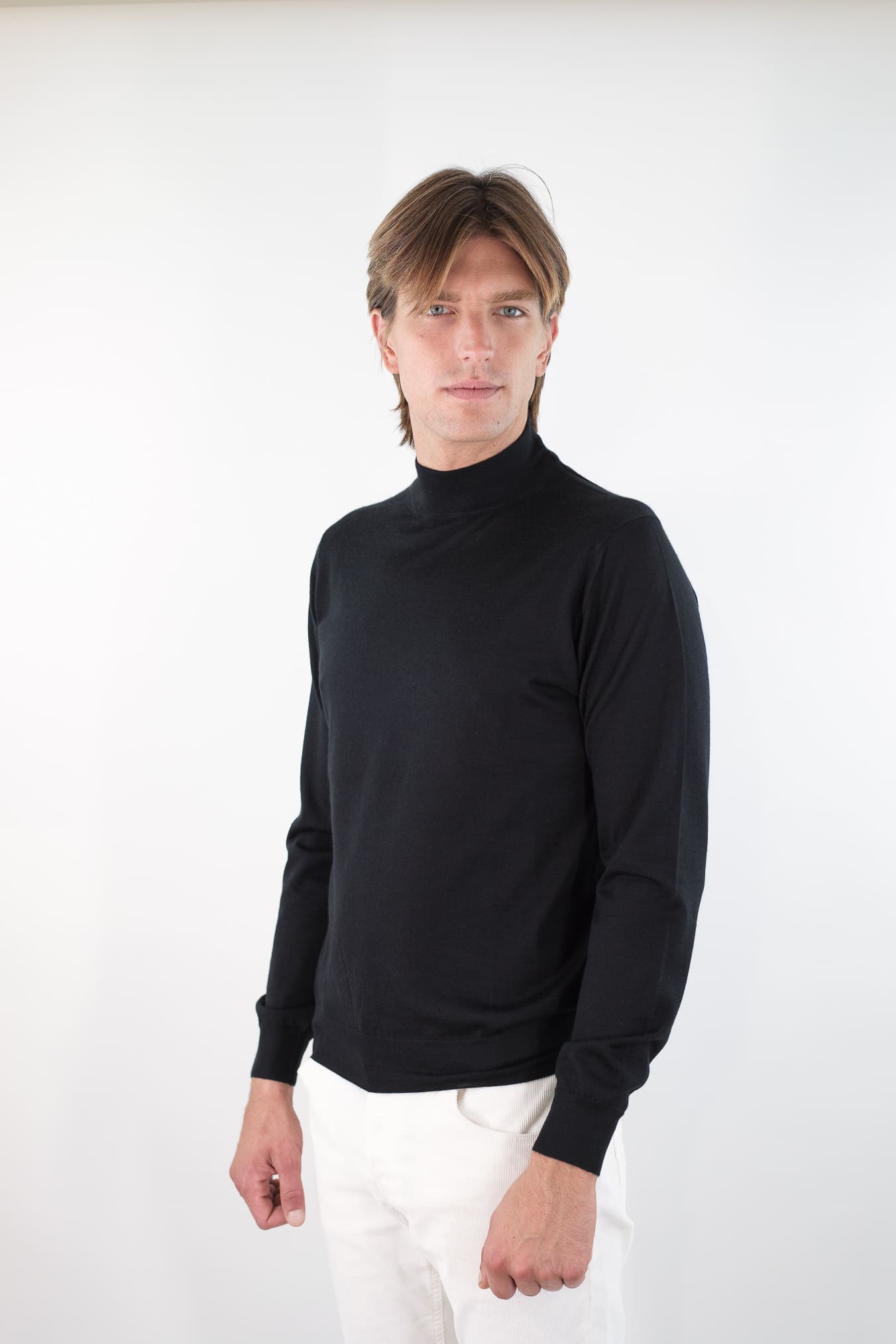 GUARINO Lupetto Cashmere e Seta Superlight Nero