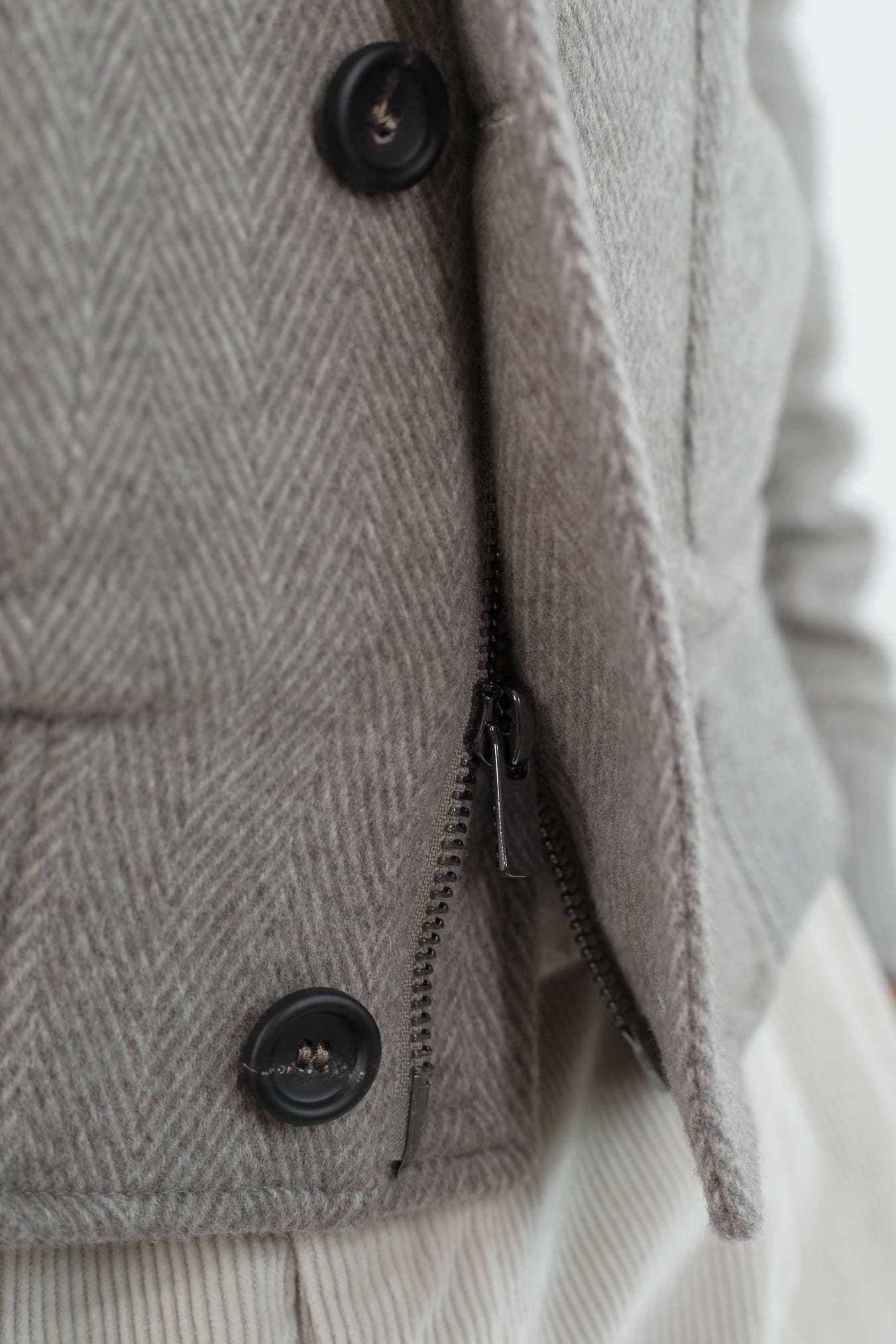 GUARINO Giubbino Chevron Cashmere Loro Piana Beige