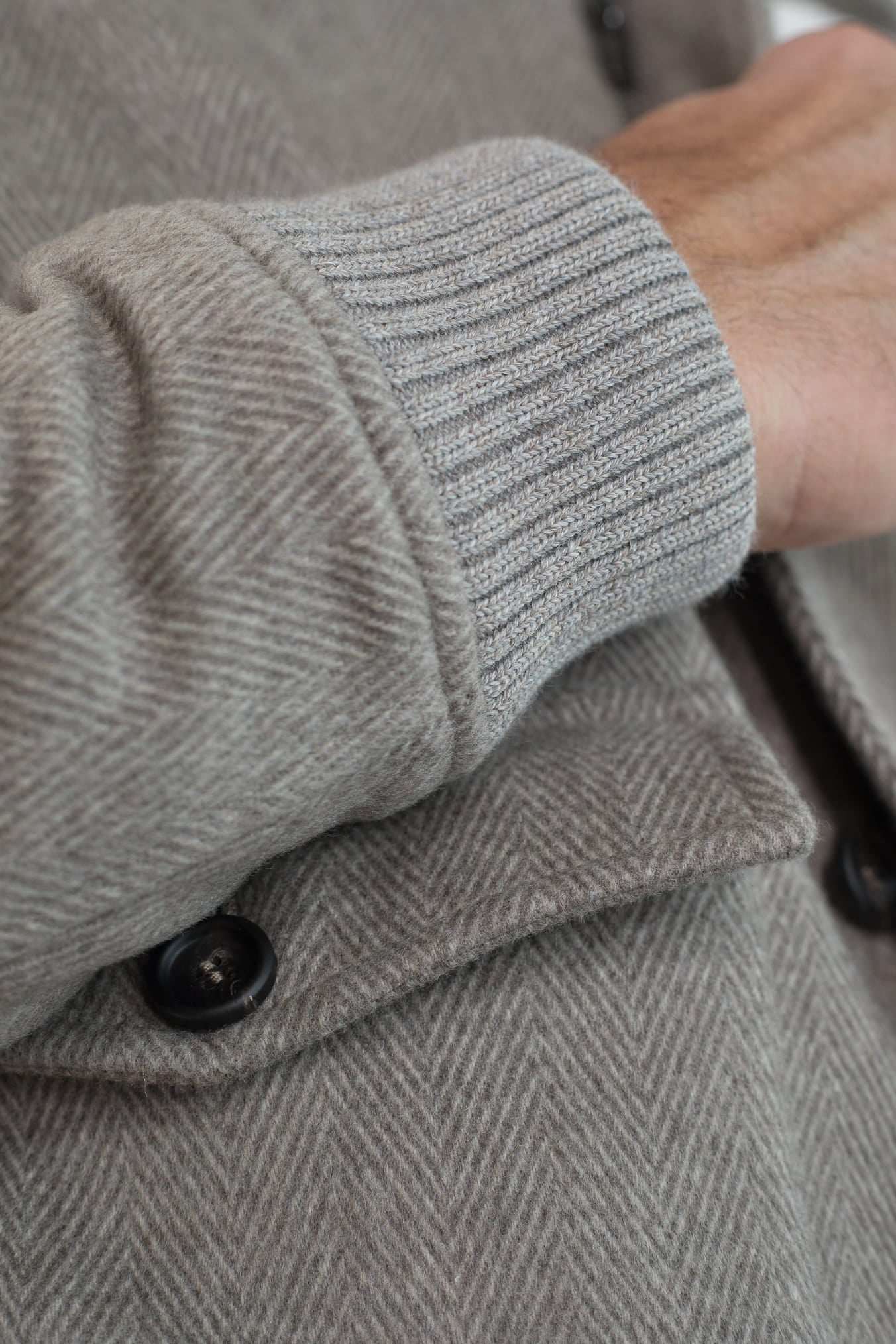 GUARINO Giubbino Chevron Cashmere Loro Piana Beige