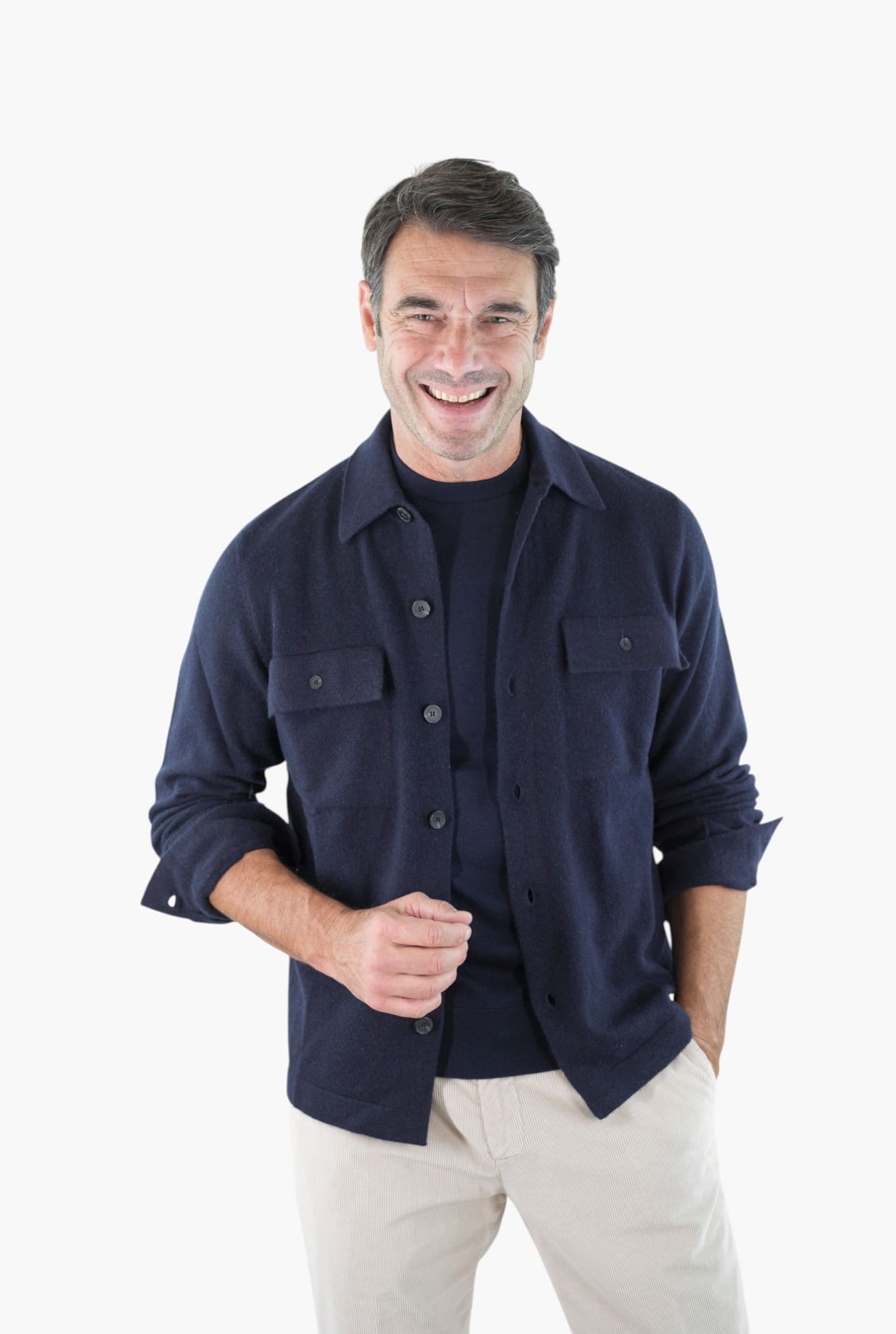 GUARINO Overshirt Cashmere Blu Navy