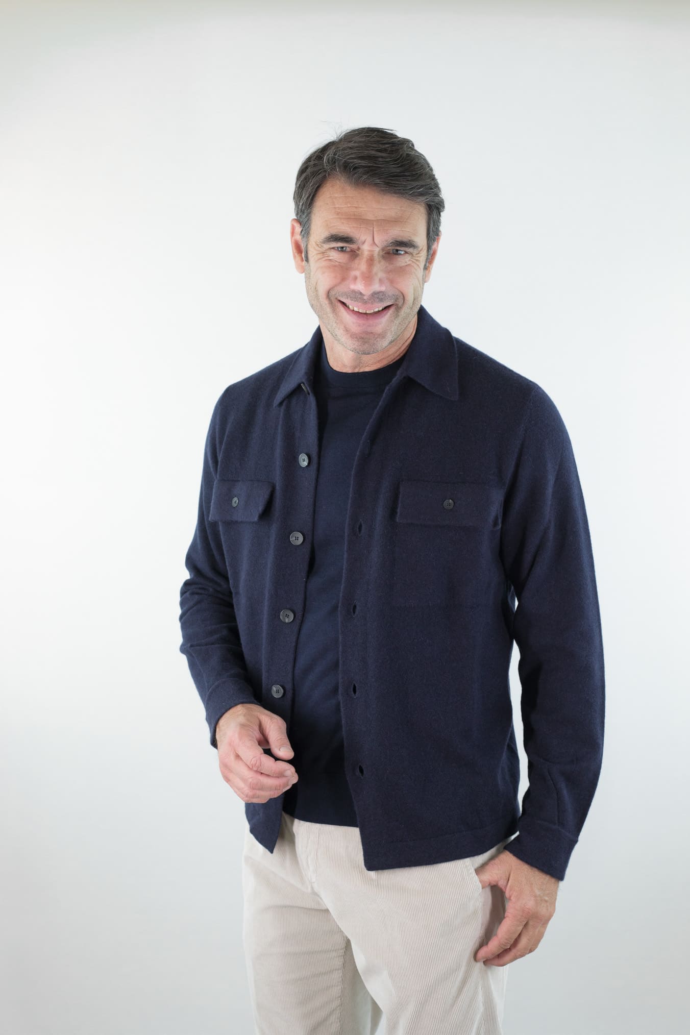 GUARINO Overshirt Cashmere Blu Navy