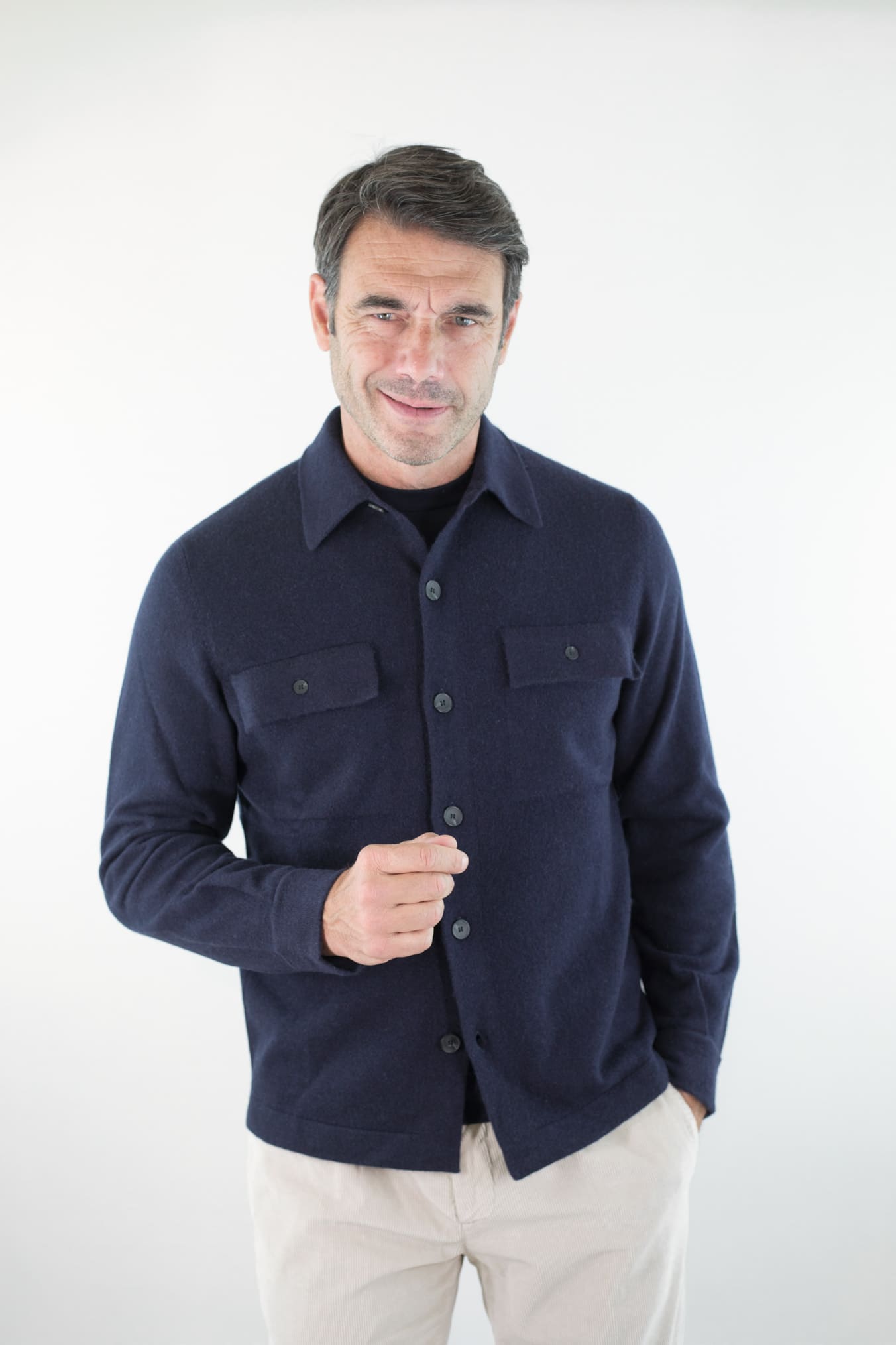 GUARINO Overshirt Cashmere Blu Navy