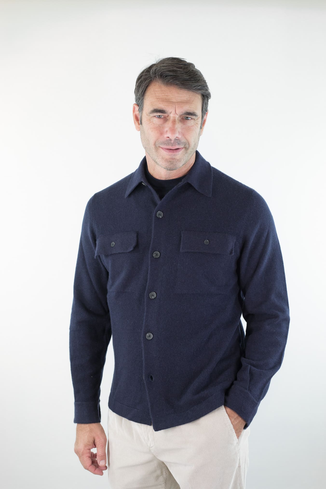 GUARINO Overshirt Cashmere Blu Navy