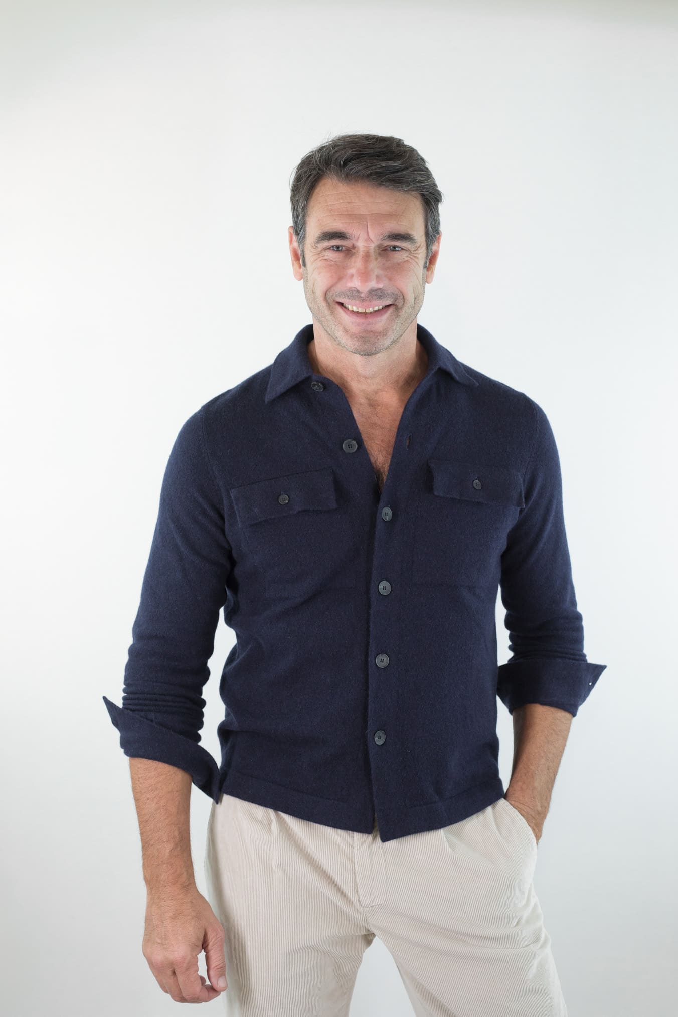 GUARINO Overshirt Cashmere Blu Navy