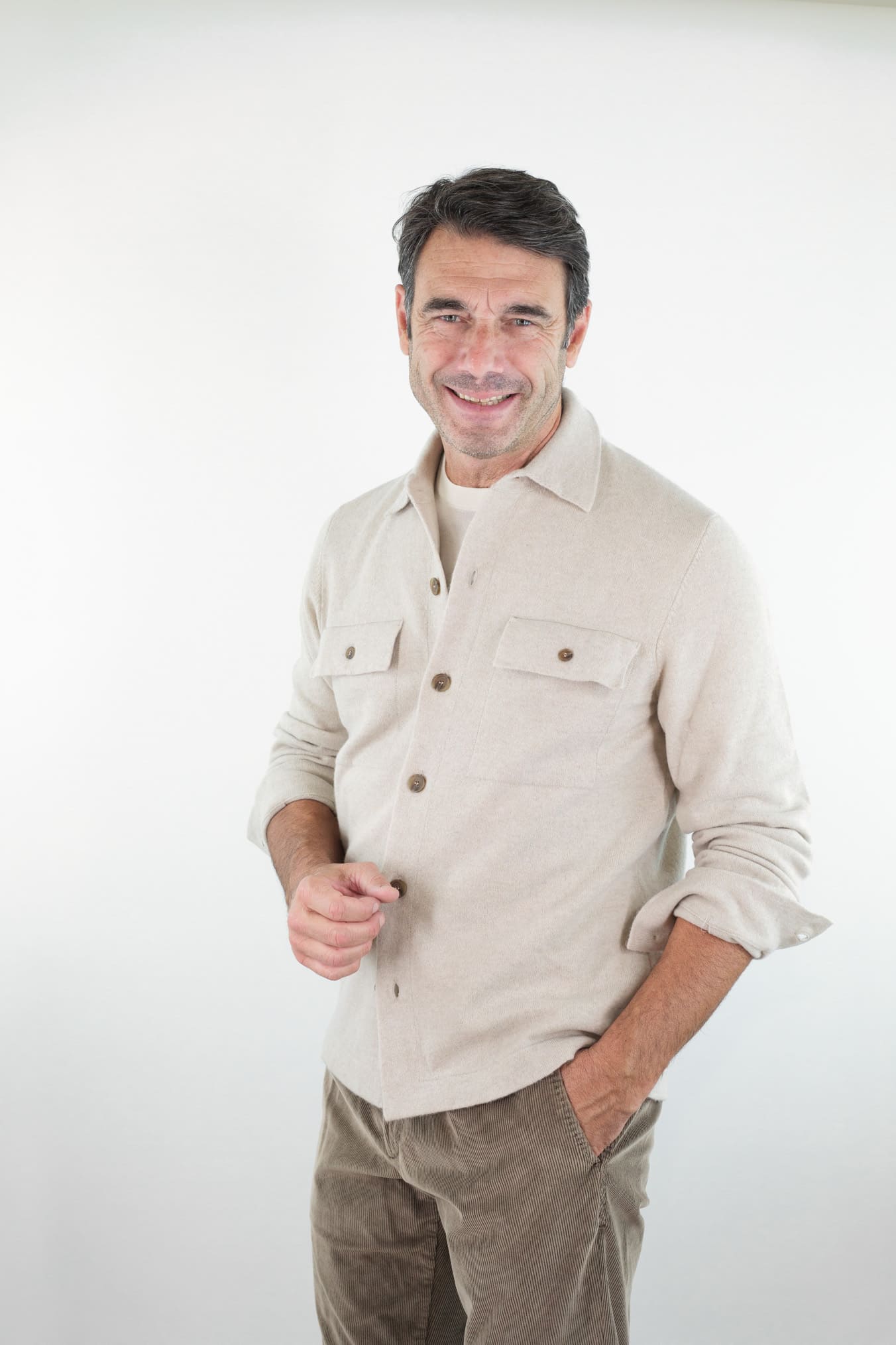 GUARINO Overshirt Cashmere Sabbia
