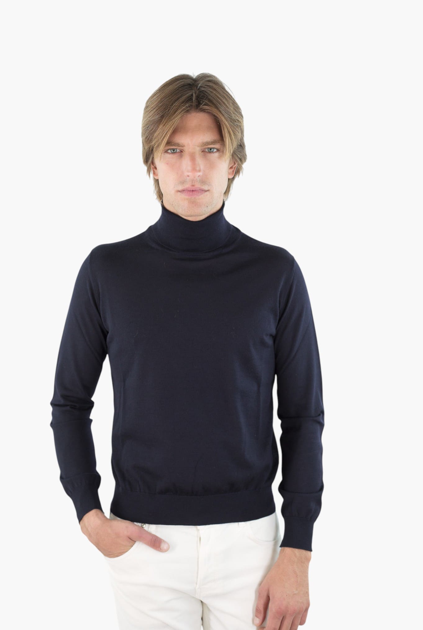 GUARINO Dolcevita Lana Super 140's Blu Navy