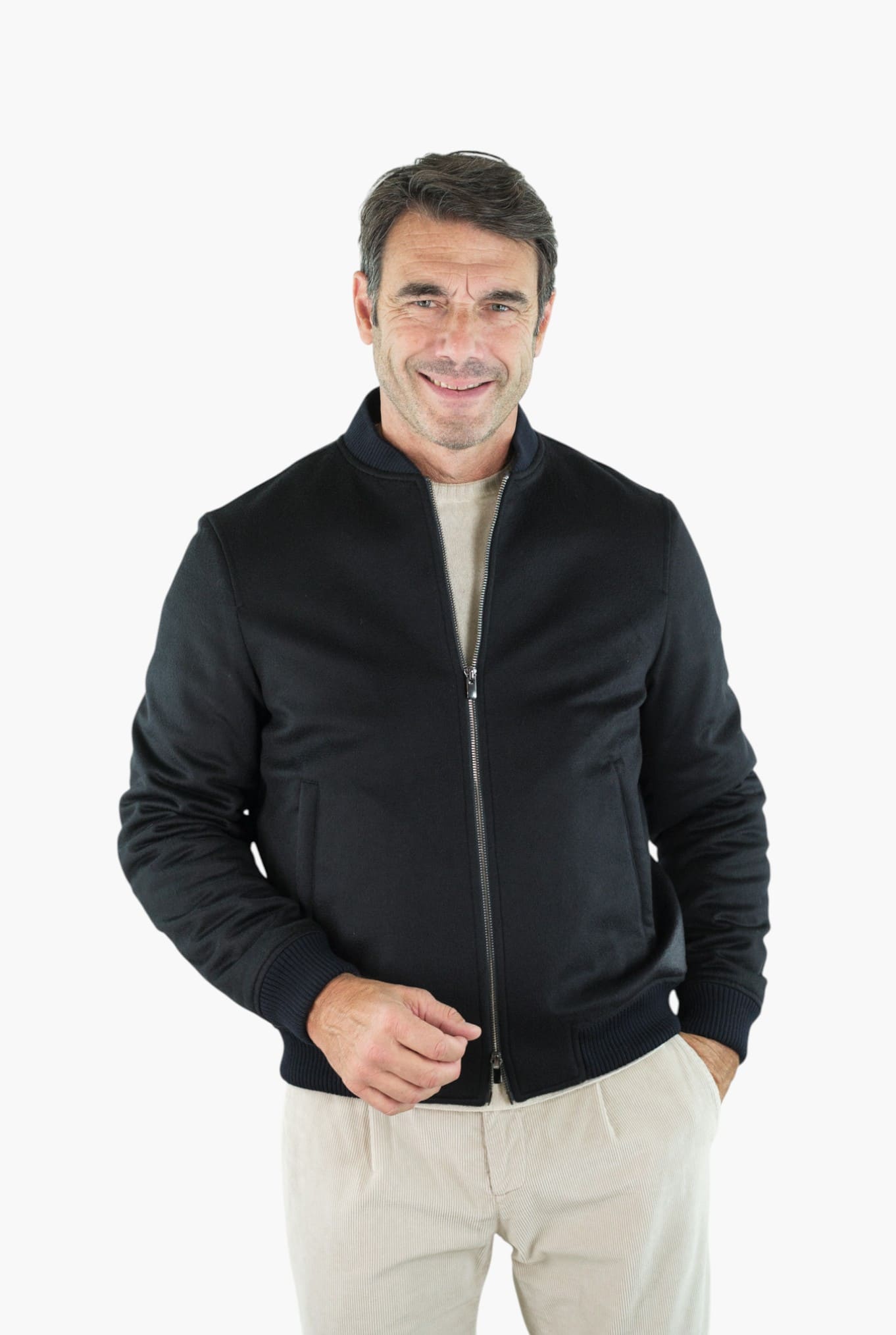 GUARINO Bomber Cashmere Blu Scuro