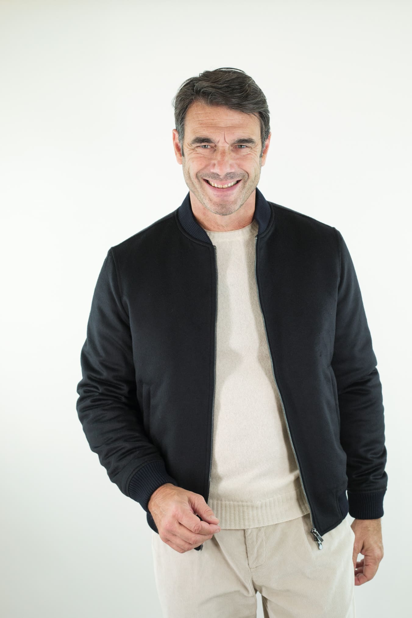 GUARINO Bomber Cashmere Blu Scuro