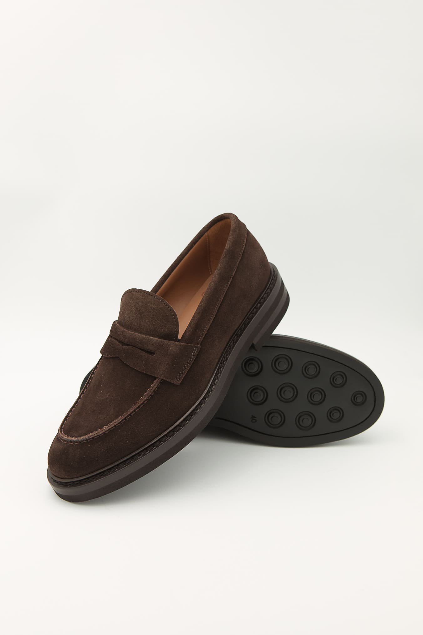 GUARINO Mocassini con Fascetta Suede Testa di Moro