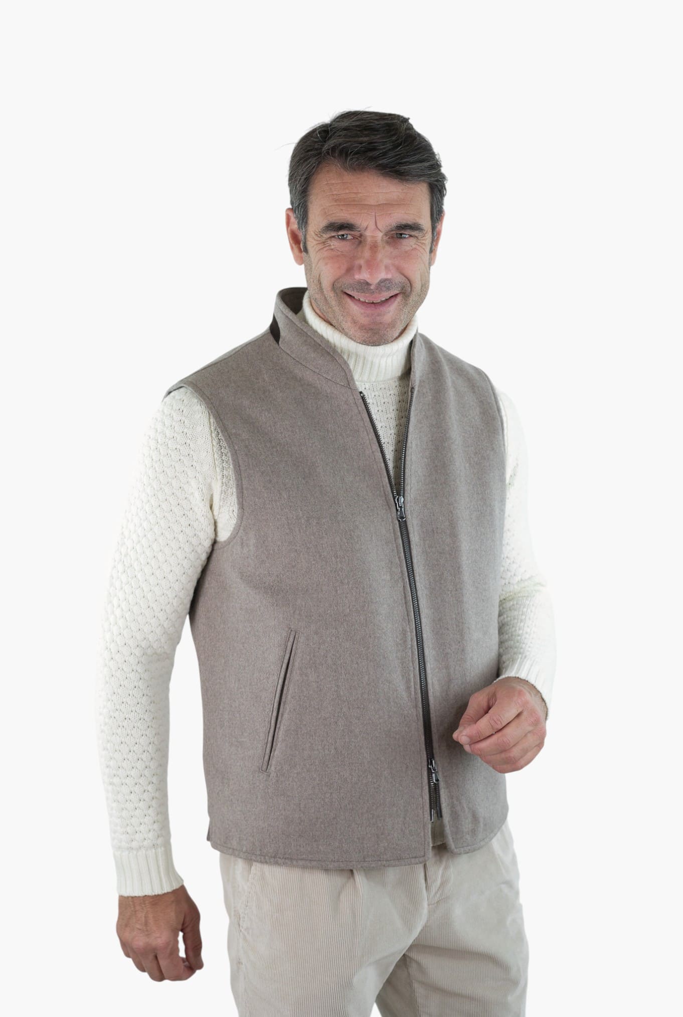 GUARINO Gilet Cashmere Loro Piana Beige