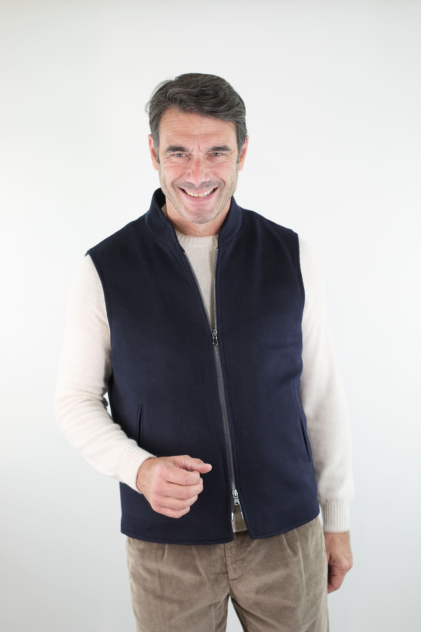 GUARINO Gilet Cashmere Loro Piana Blu