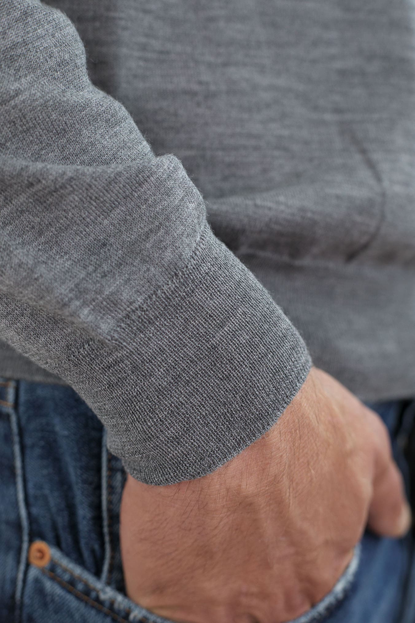 GUARINO Polo Collo Camicia Merinos 120's Grigio