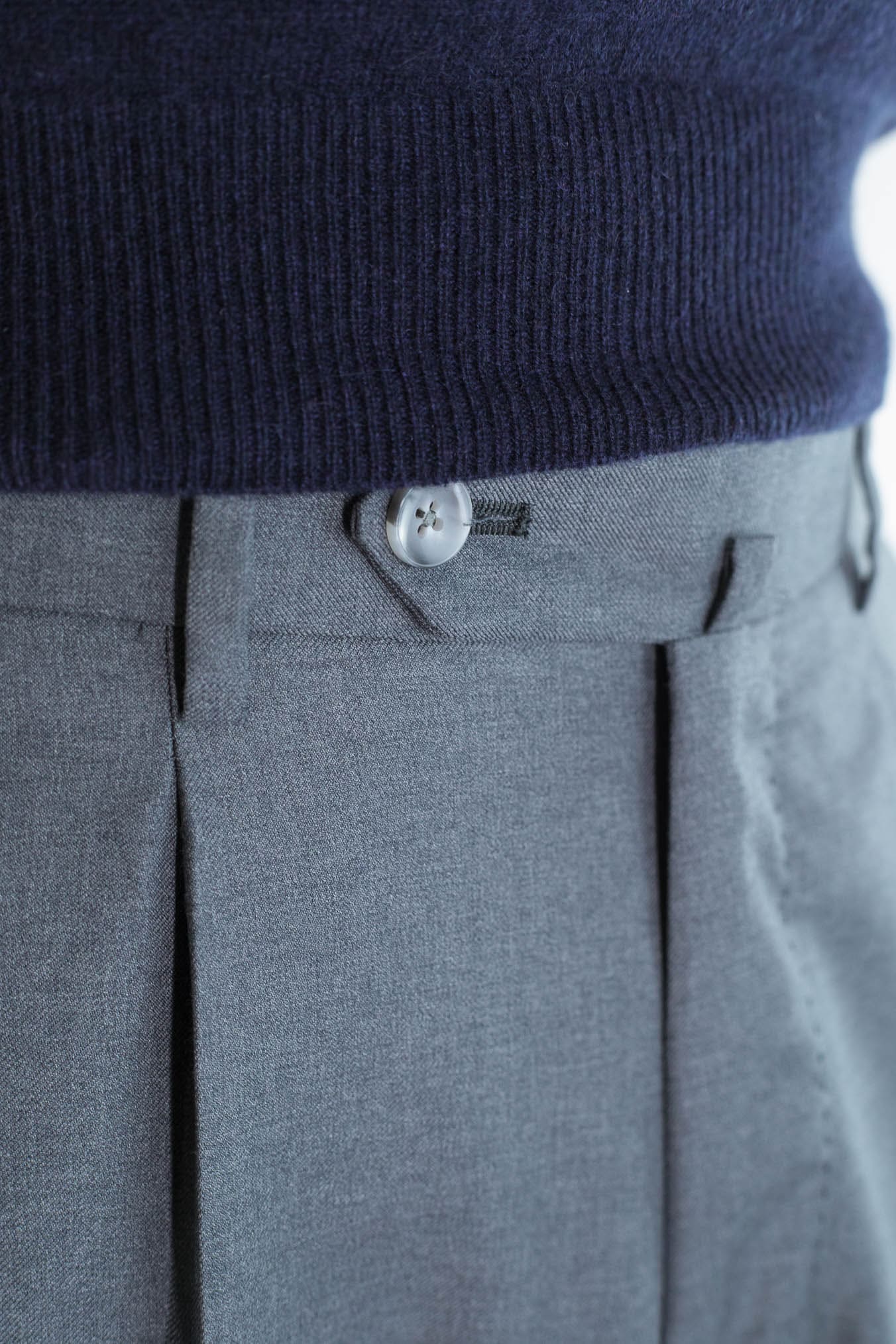 GUARINO Pantaloni Flanella Lana Grigio Medio