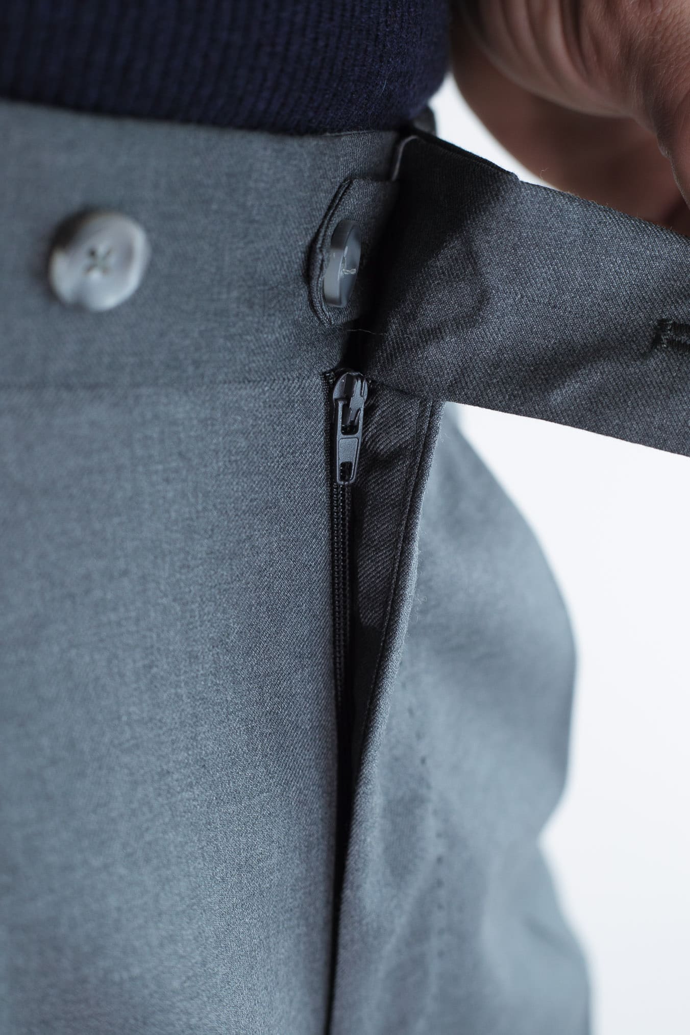 GUARINO Pantaloni Flanella Lana Grigio Medio