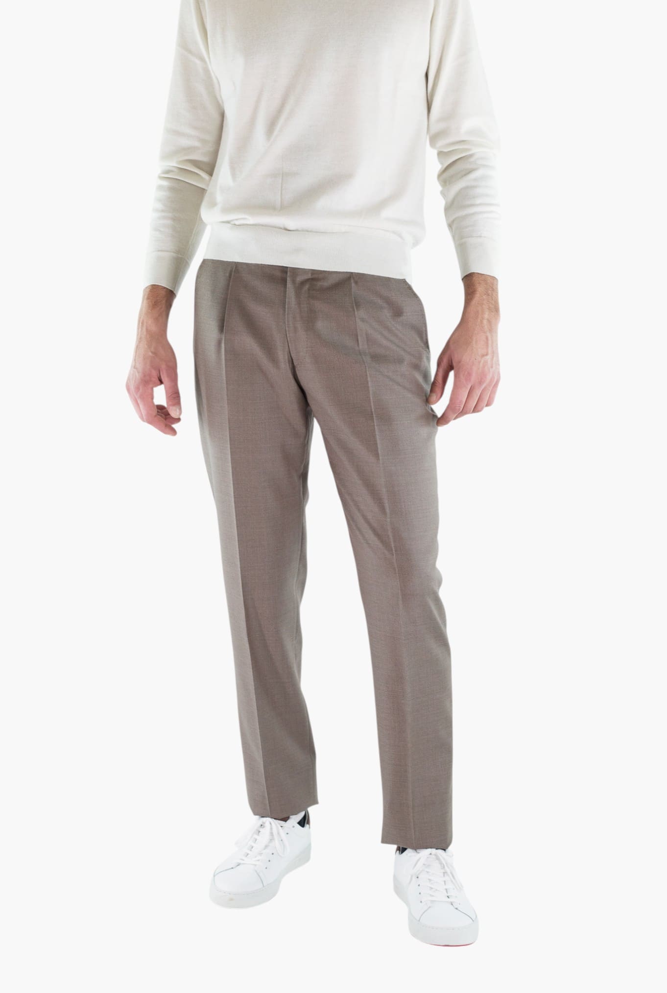 GUARINO Pantaloni Flanella Lana Tortora