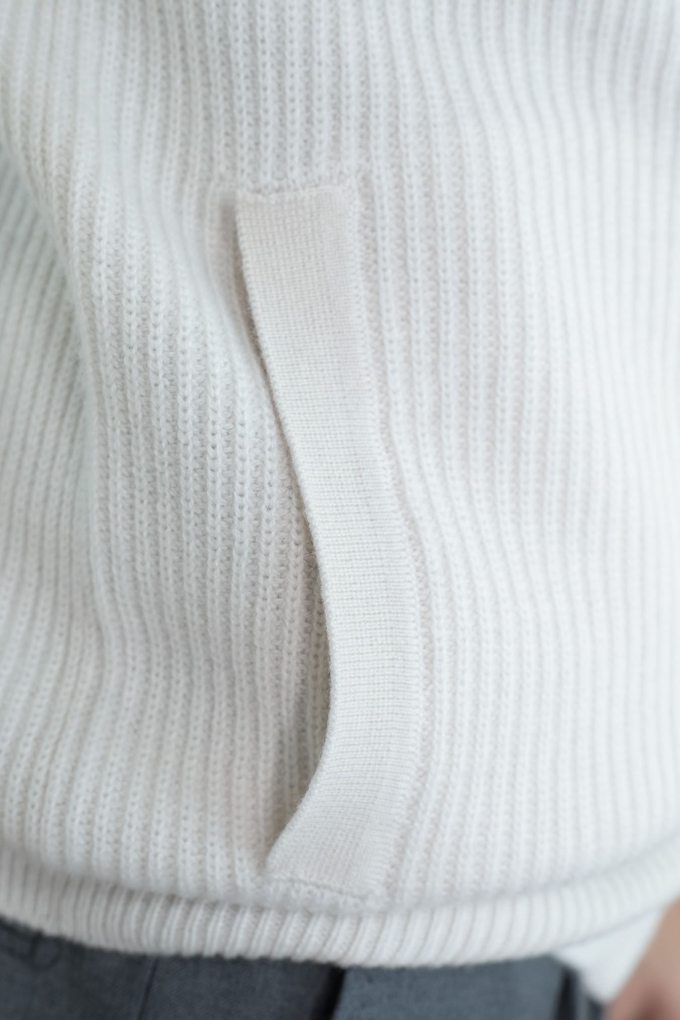 PASHMERE Maglia Full Zip Cashmere Castorino Bianco