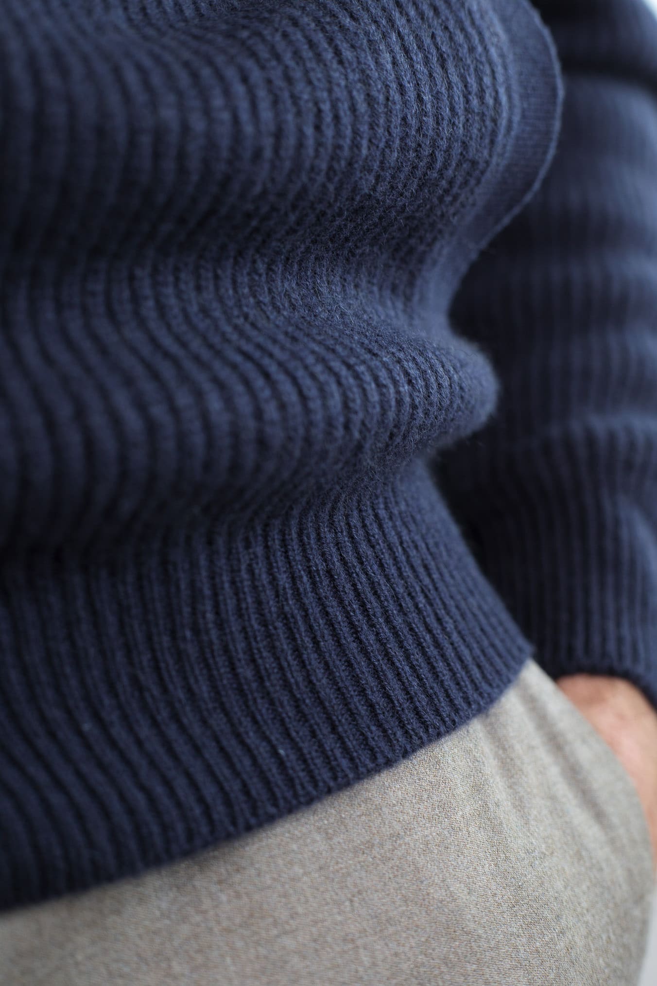 PASHMERE Maglia Full Zip Cashmere Castorino Blu Navy