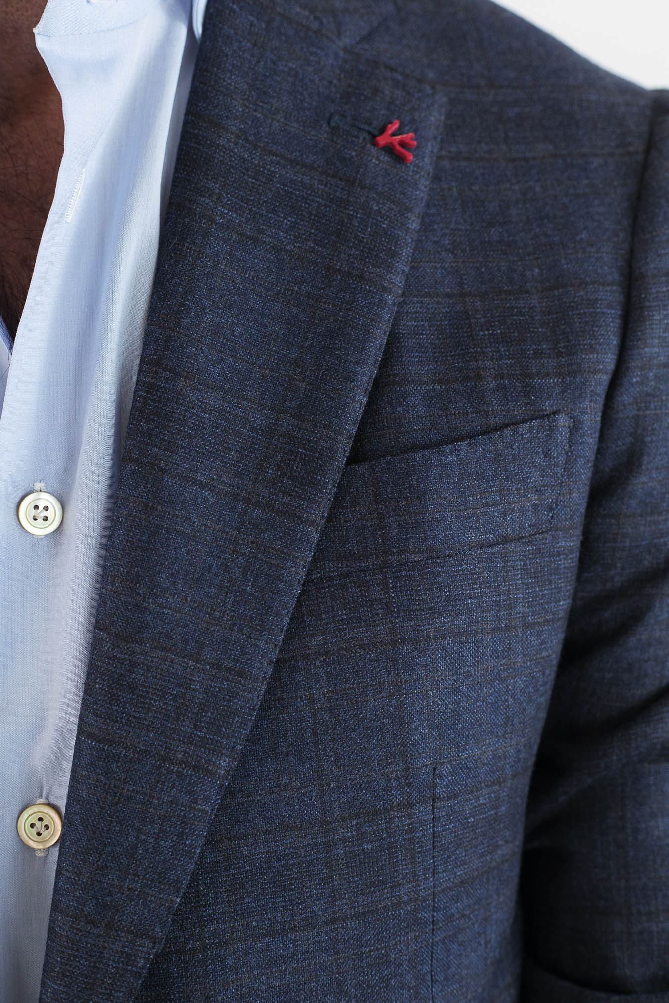 ISAIA Giacca Principe di Galles Blu/Marrone