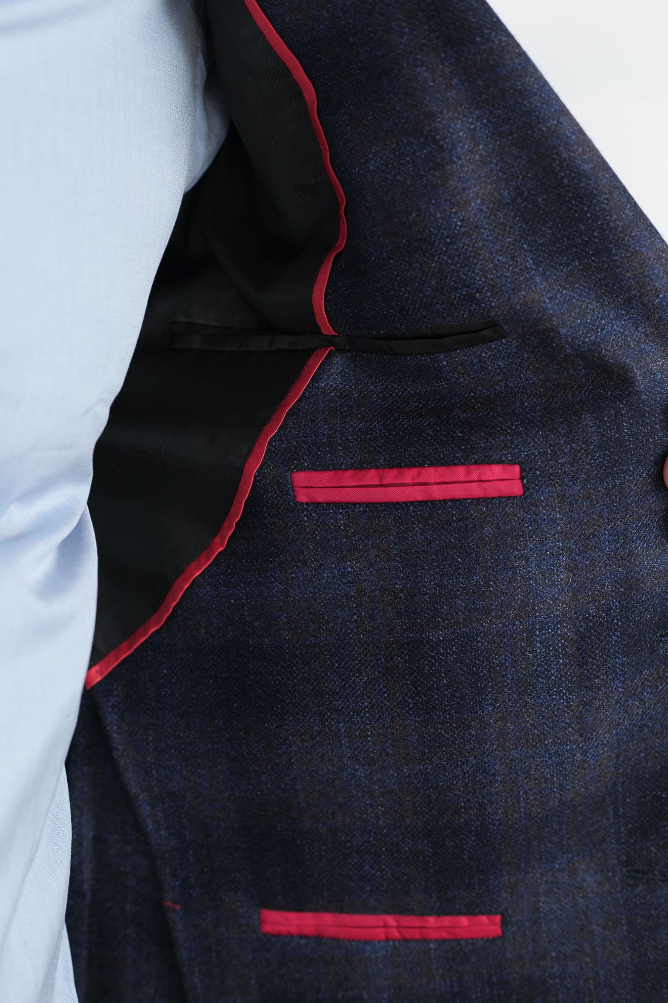 ISAIA Giacca Check Blu/Marrone