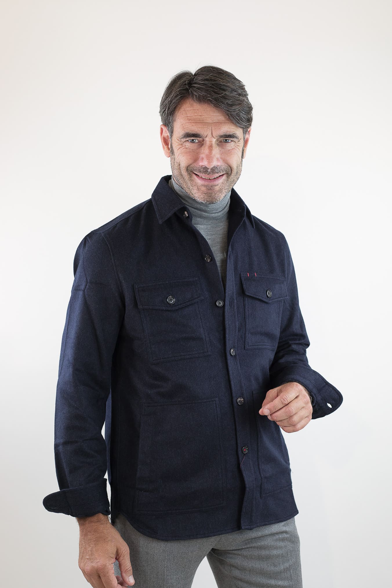 ISAIA Overshirt Cashmere Blu