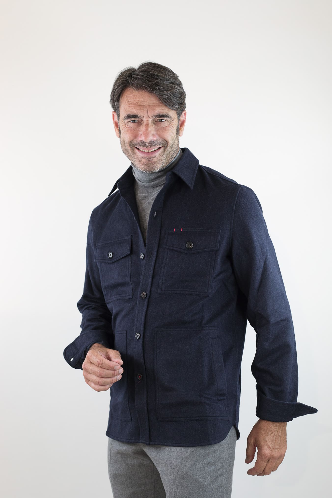 ISAIA Overshirt Cashmere Blu