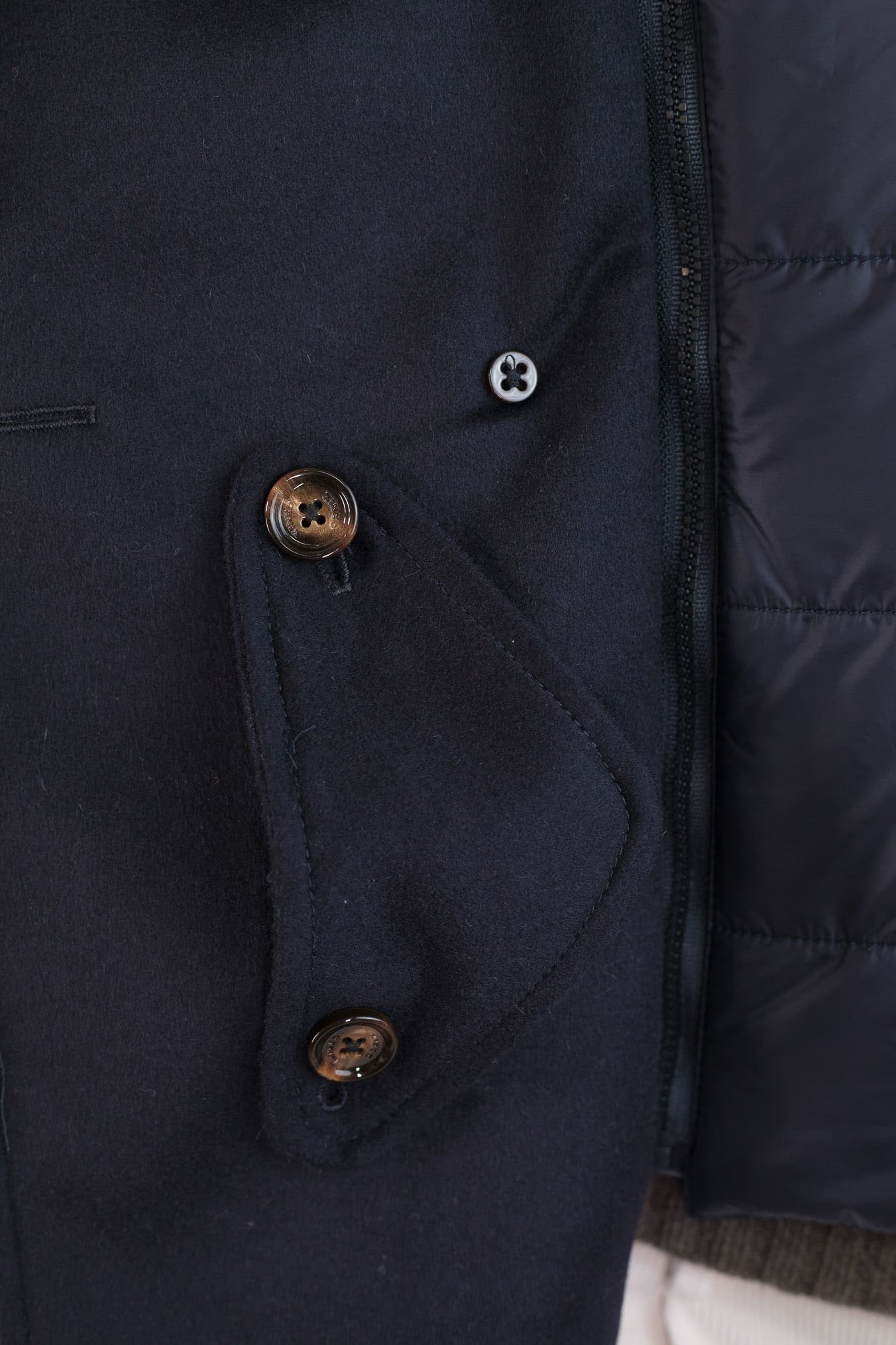 KIRED Giaccone Cashmere Doppiopetto "Jannu" Blu Cappuccio