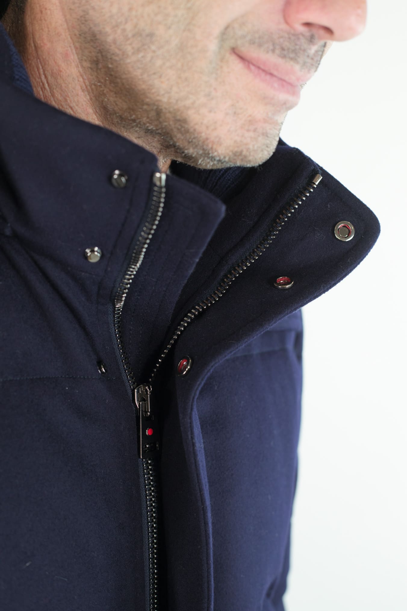 KIRED Giaccone Piuma D'Oca Lana Cappuccio Blu