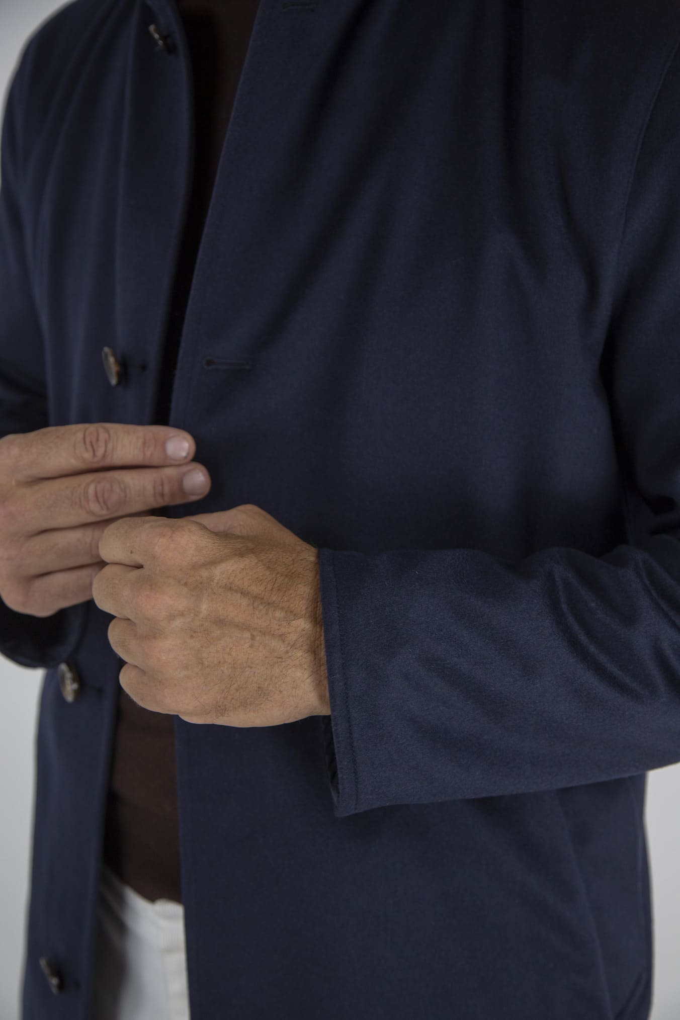 KIRED Cappotto Reversibile Cashmere Nylon Blu/Blu