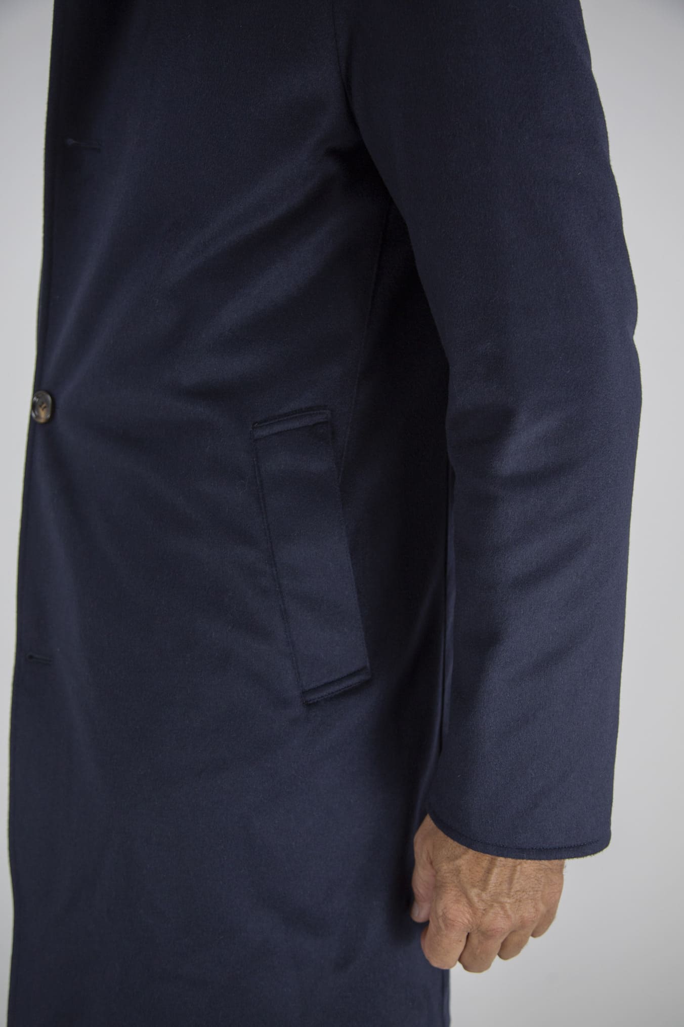 KIRED Cappotto Reversibile Cashmere Nylon Blu/Blu