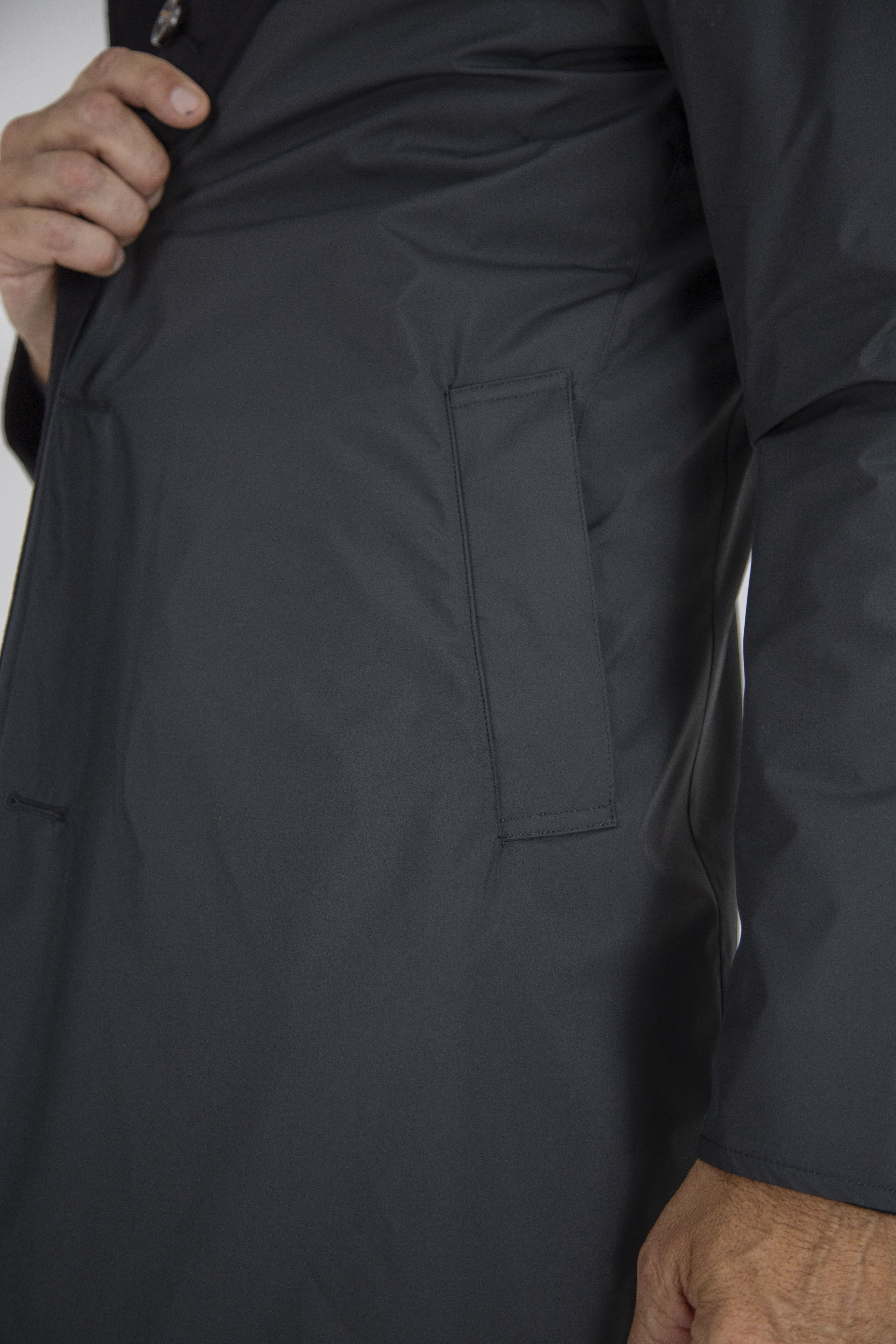 KIRED Cappotto Reversibile Cashmere Nylon Nero/Nero