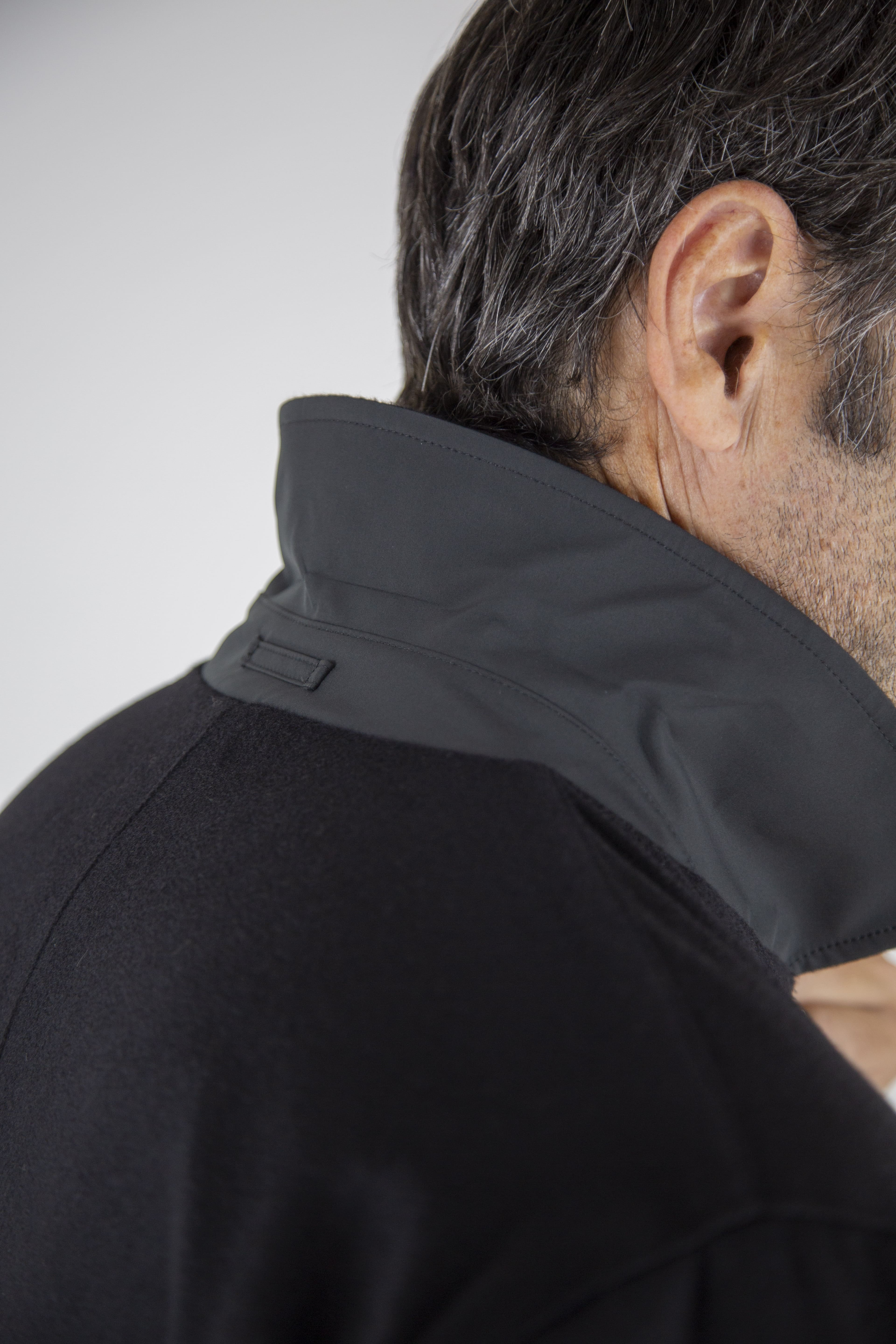 KIRED Cappotto Reversibile Cashmere Nylon Nero/Nero