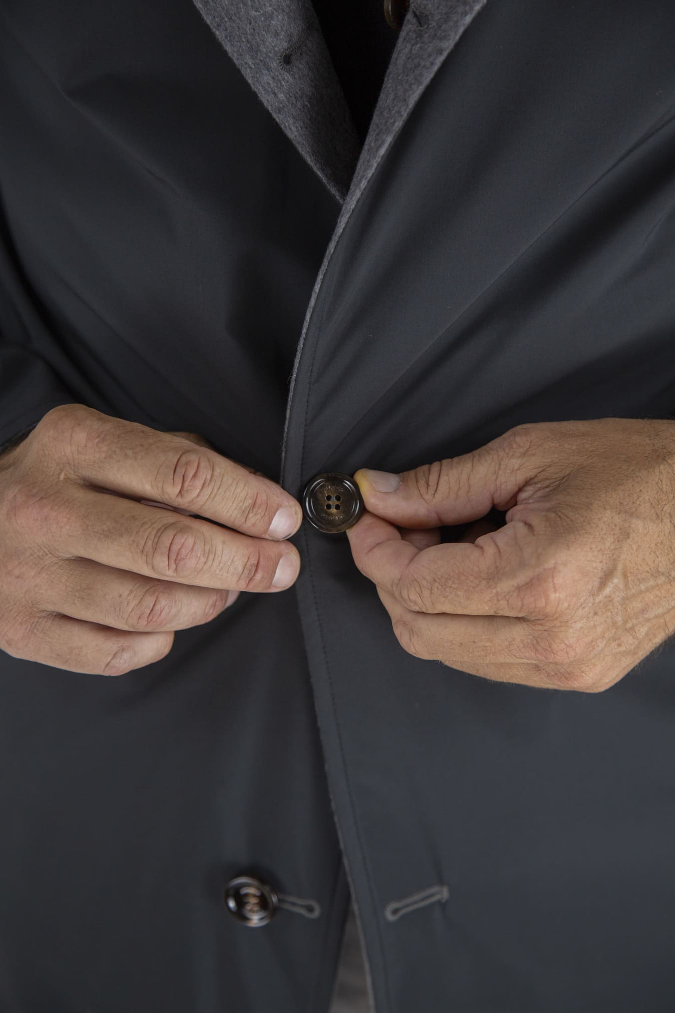 KIRED Cappotto Reversibile Cashmere Nylon Grigio/Nero